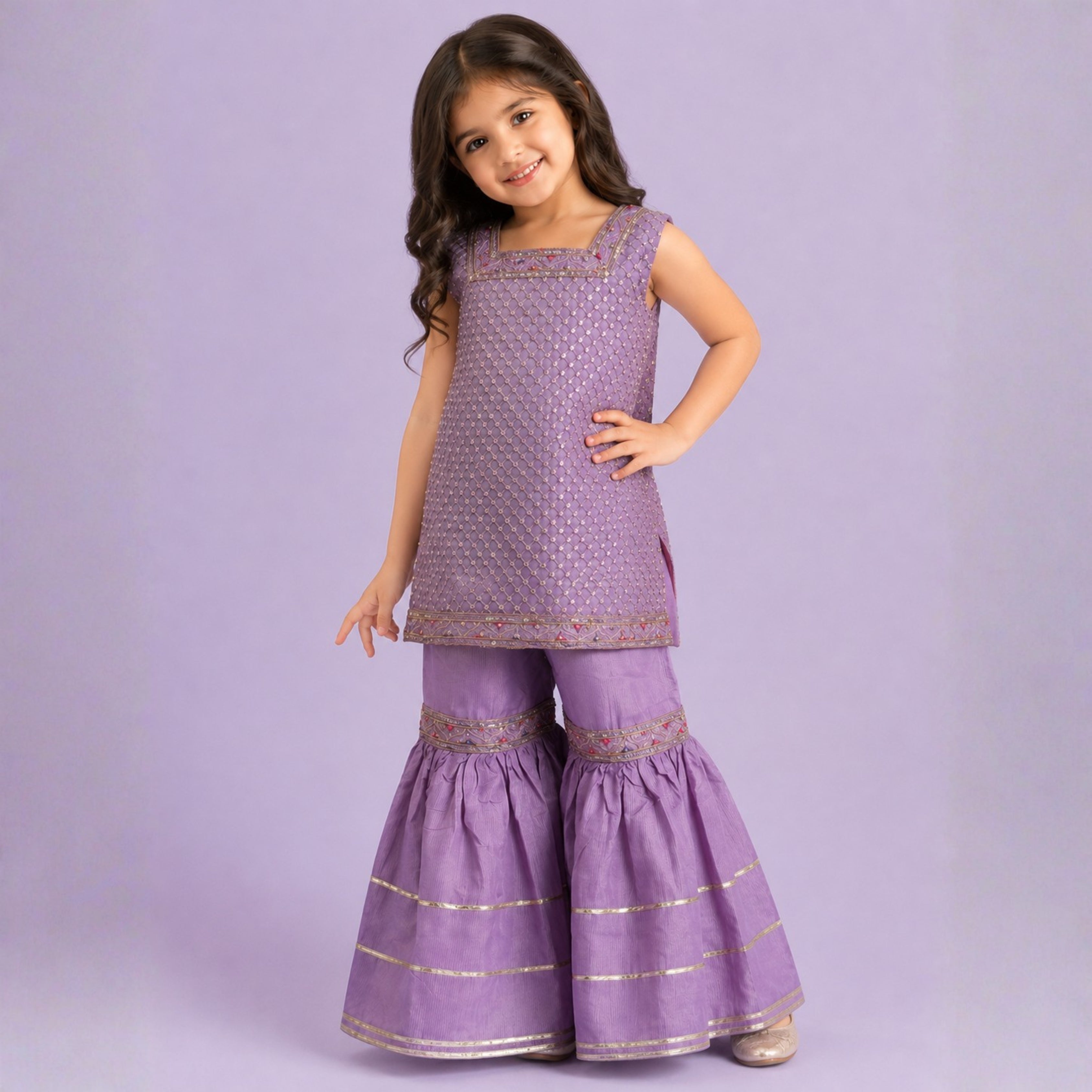 RAW SILK GHARARA SET