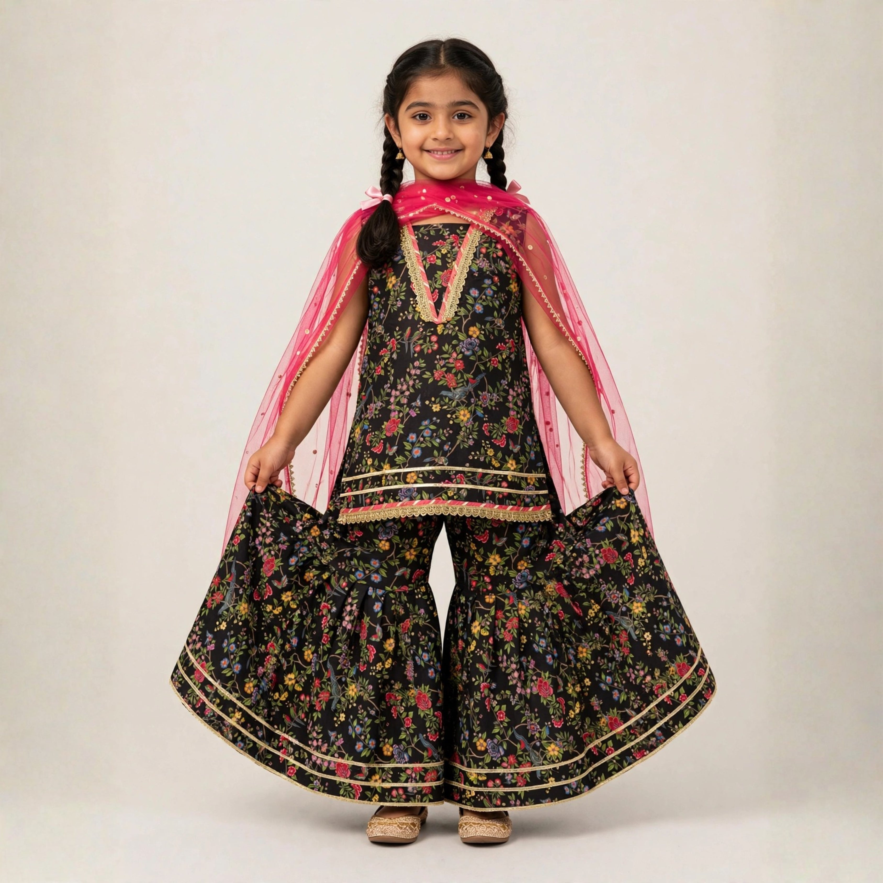 Swiss Lawn Gharara Set