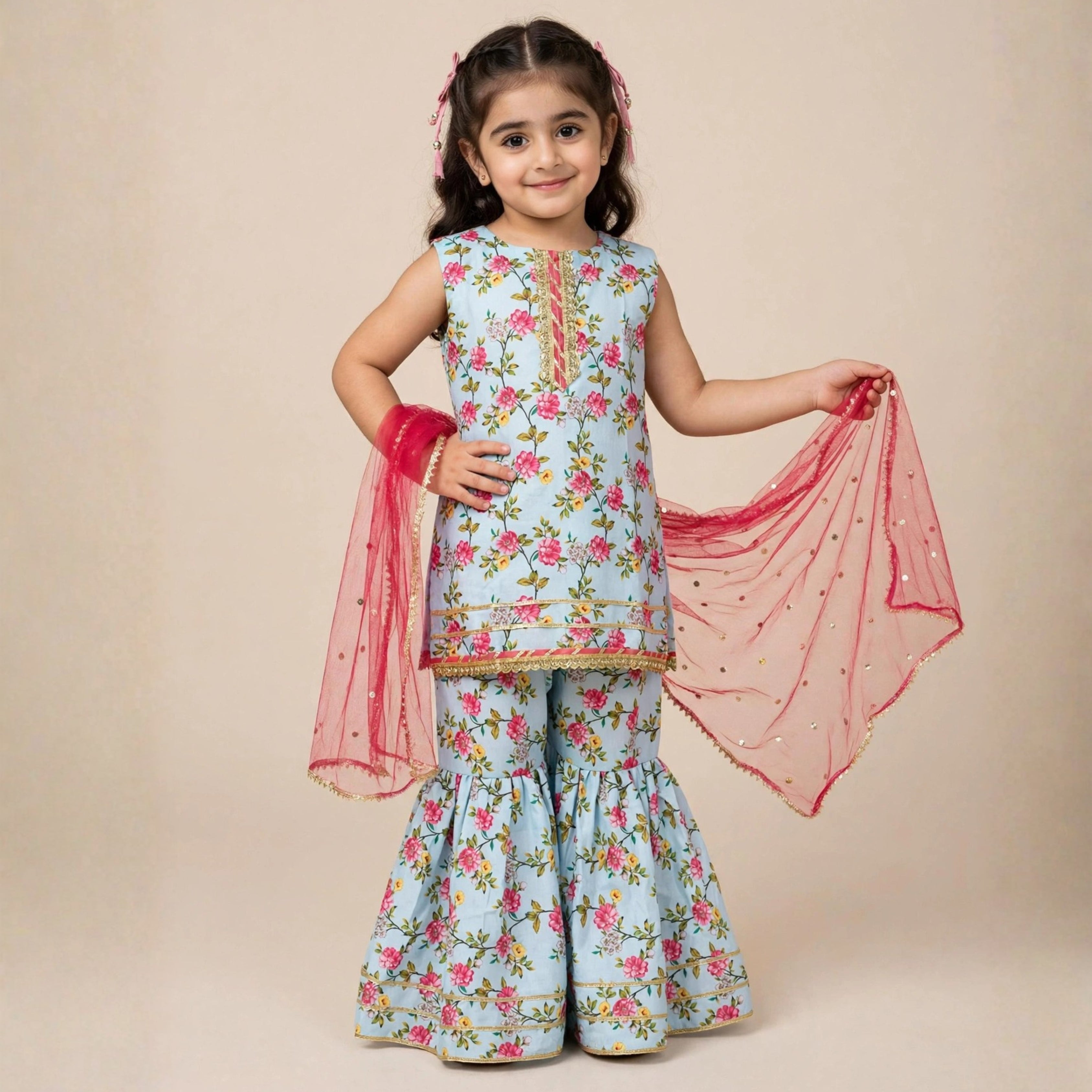 Swiss Lawn Gharara Set