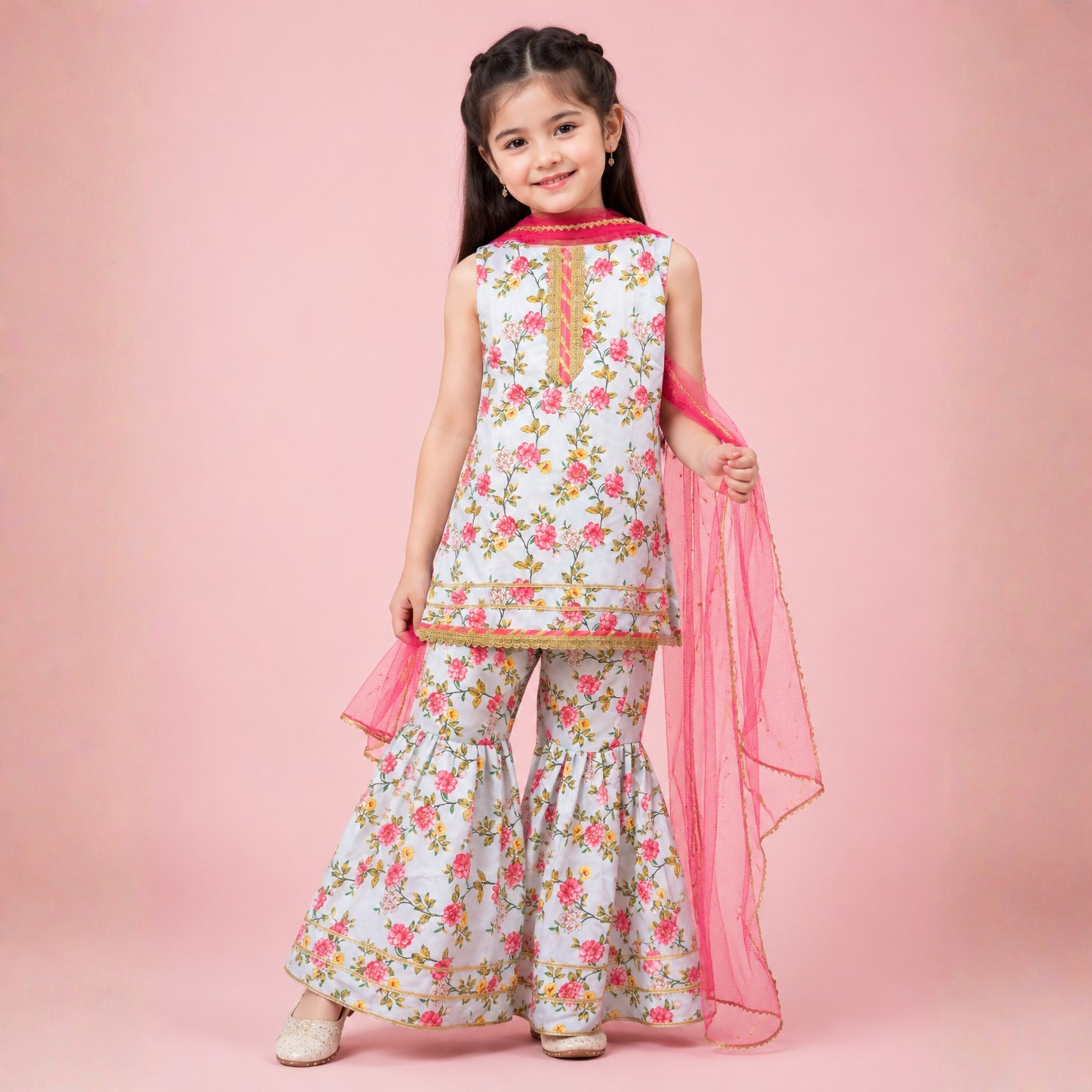 Swiss Lawn Gharara Set