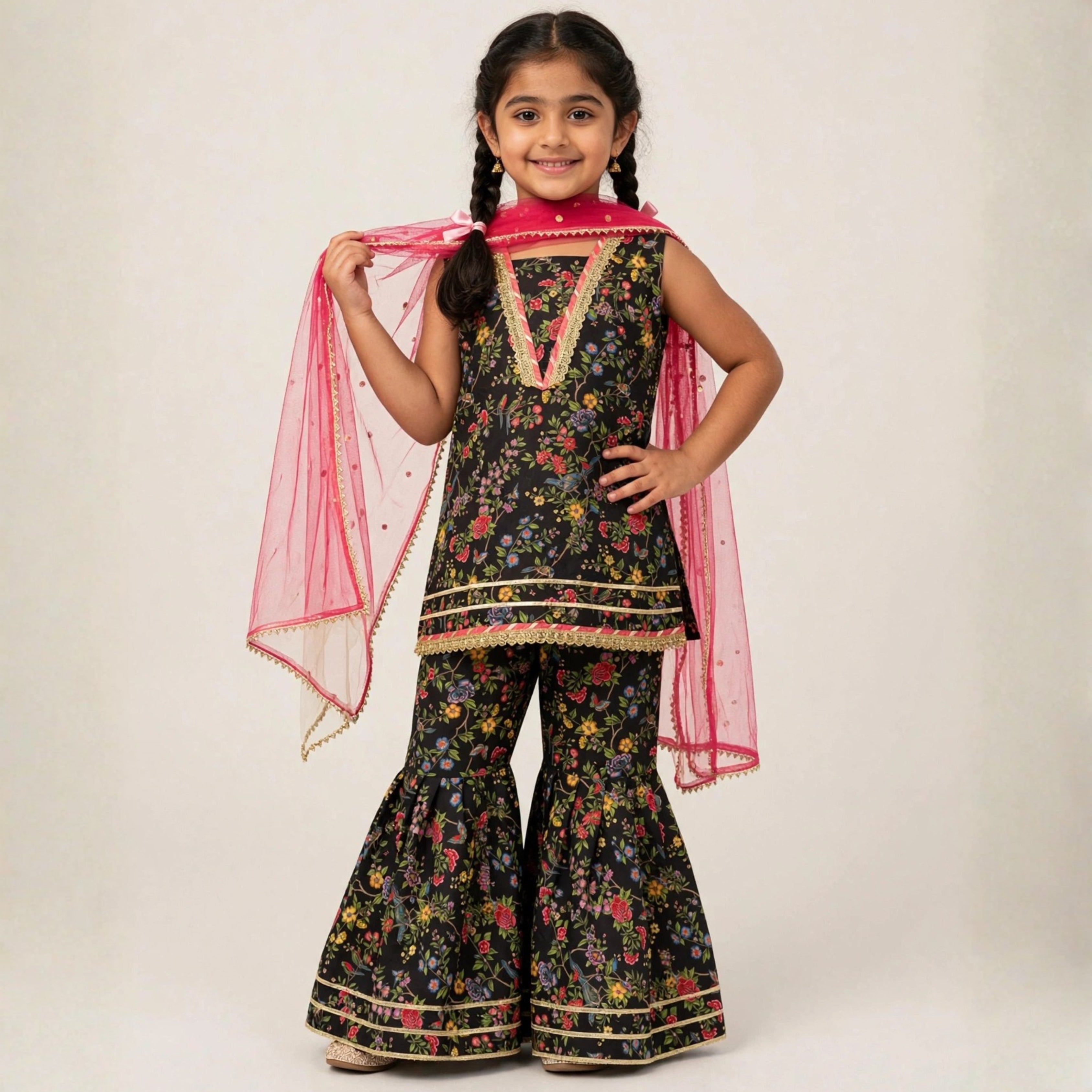 Swiss Lawn Gharara Set