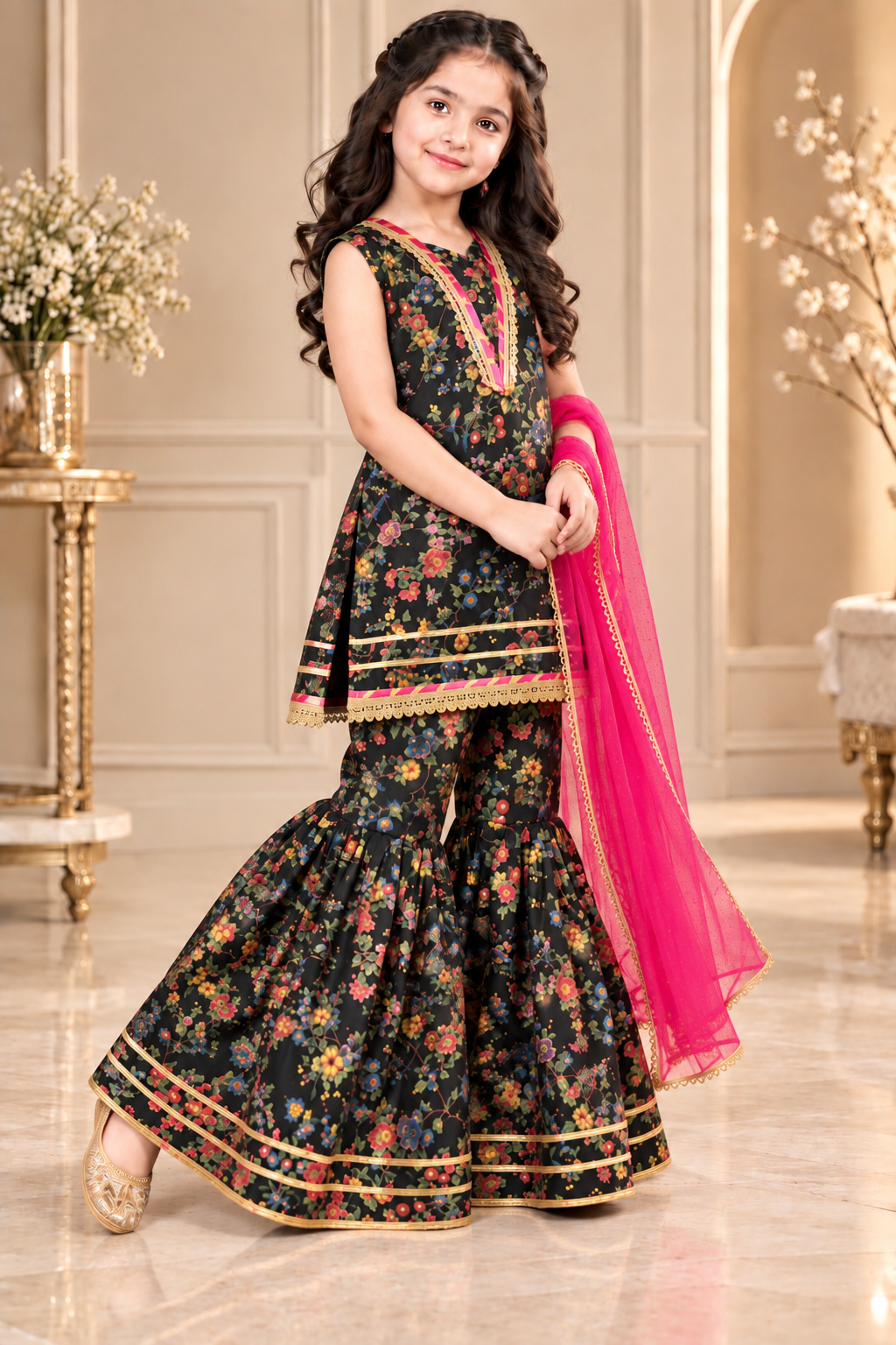 SWISS LAWN GHARARA SET
