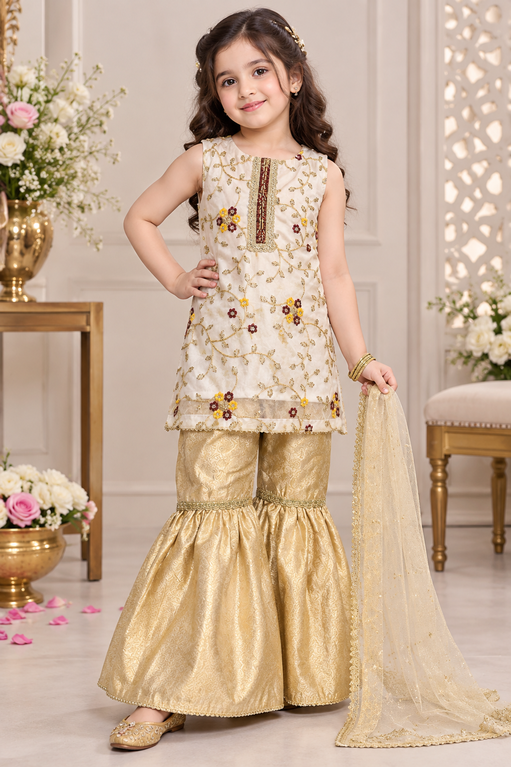 GHARARA SET- Organza and Jamawar )