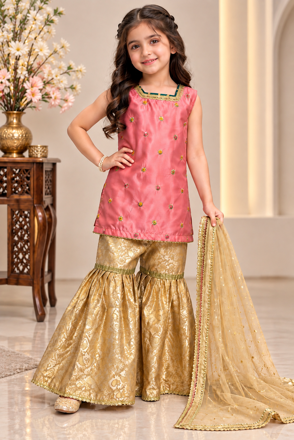 SHISHA SILK & JAMAWAR GHARARA SET