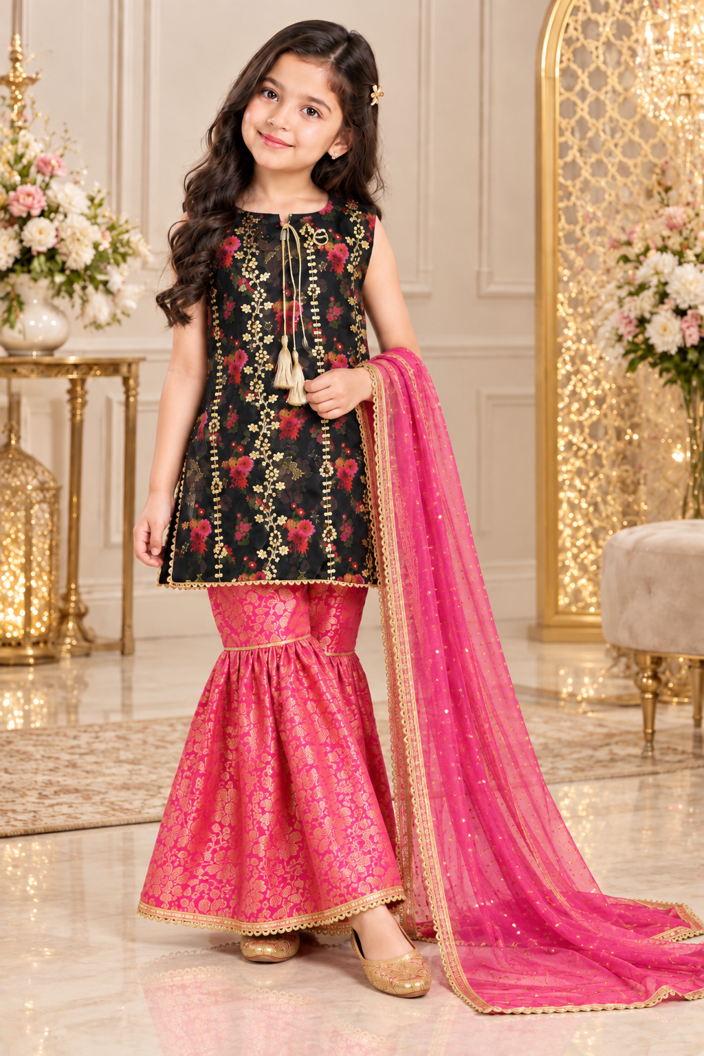 ORGANZA PRINT GHARARA