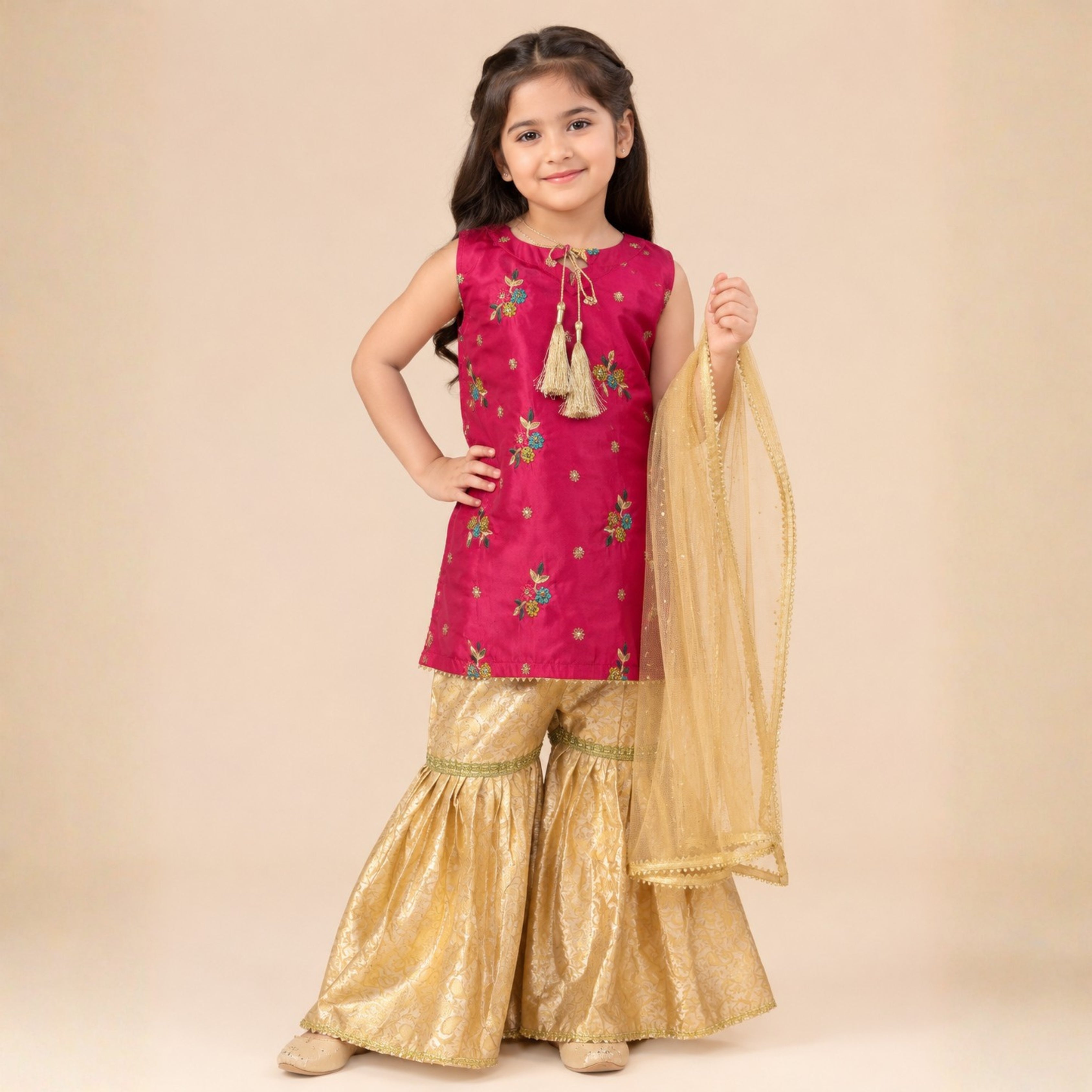 SHISHA SILK & JAMAWAR GHARARA SET