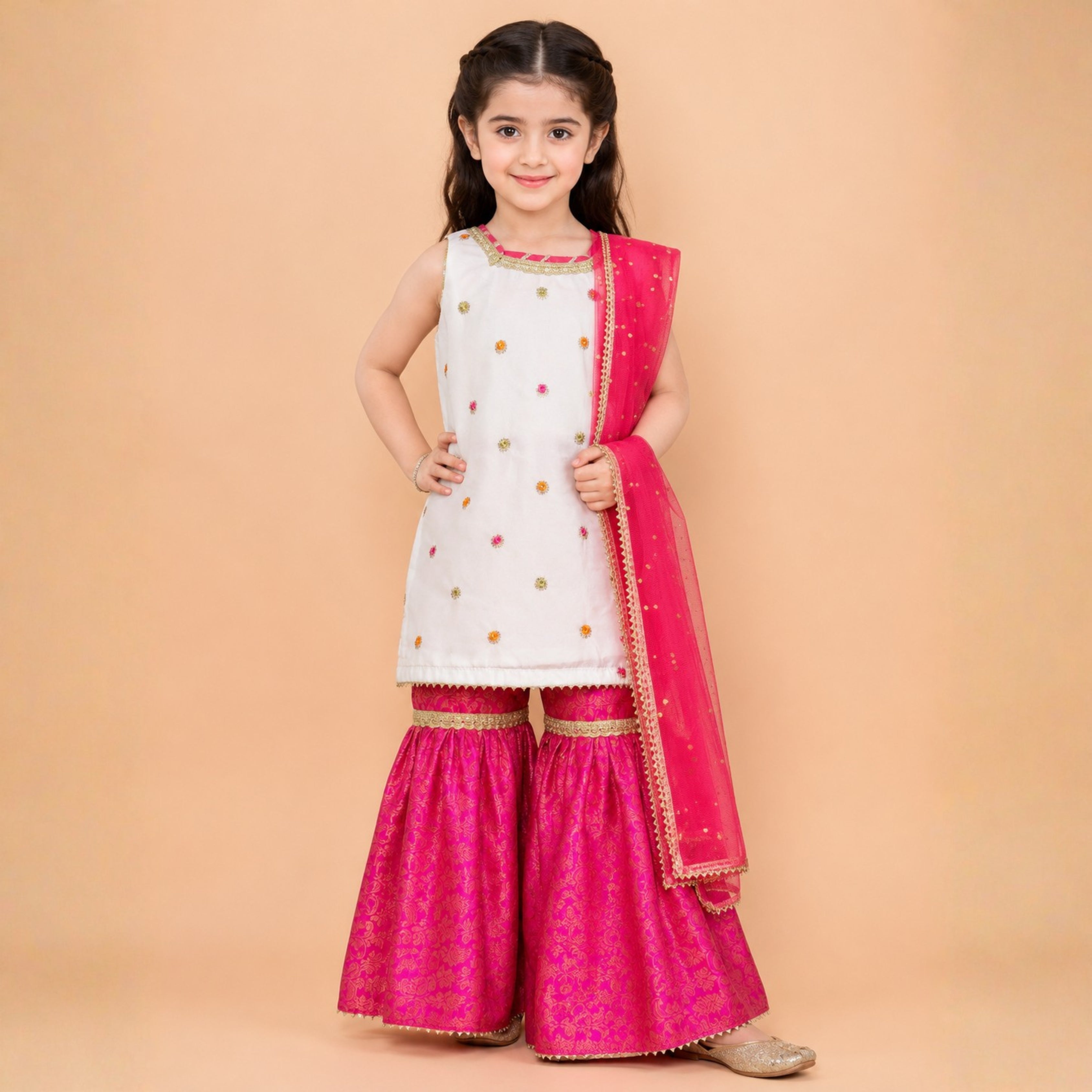 SHISHA SILK & JAMAWAR GHARARA SET
