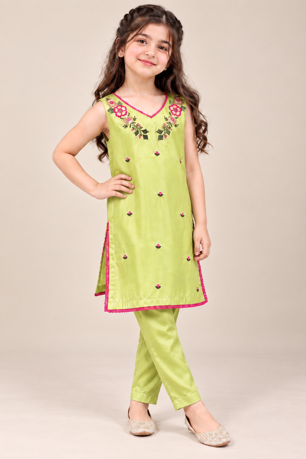 FLORAL EMBROIDERY KURTA SET