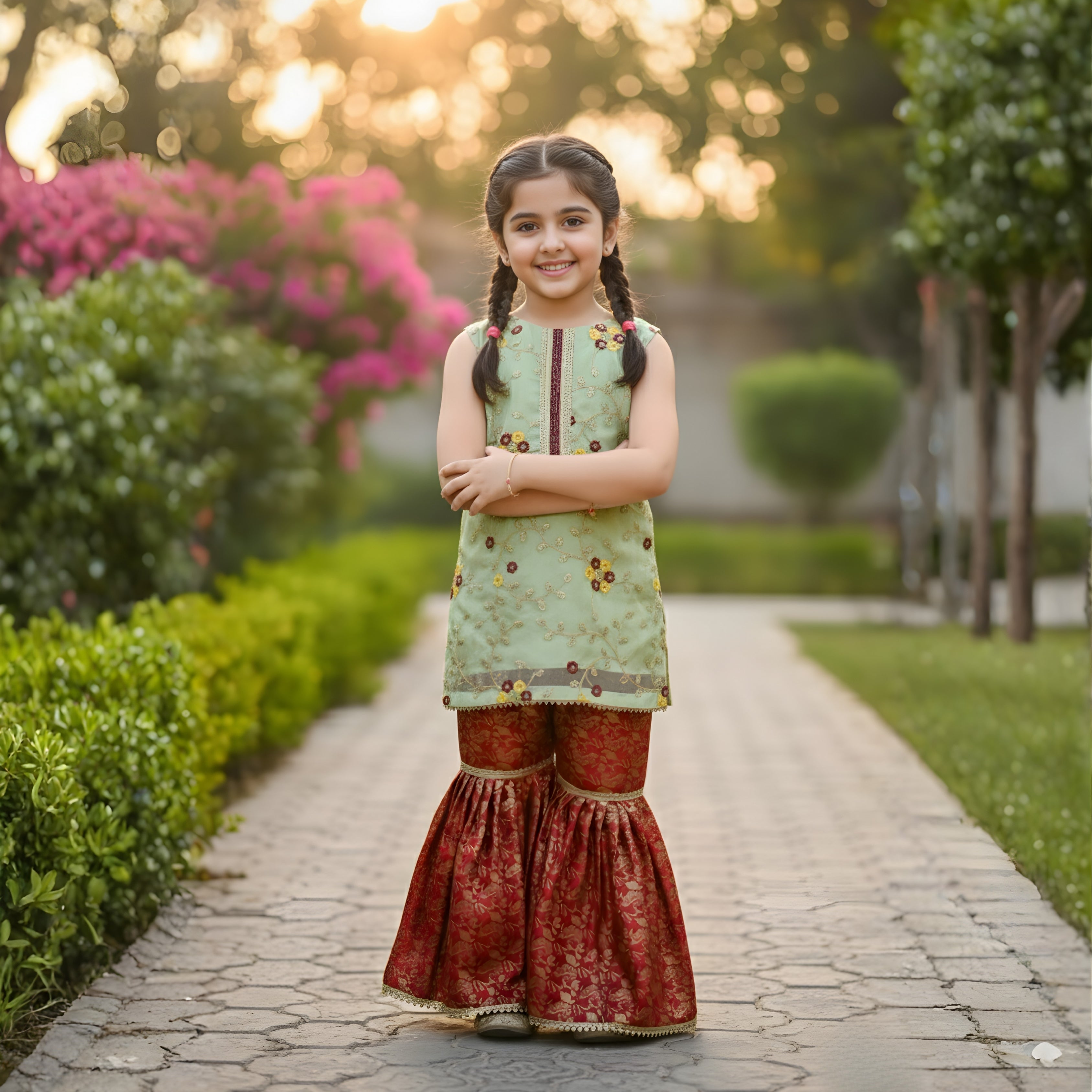 GHARARA SET- Organza and Jamawar