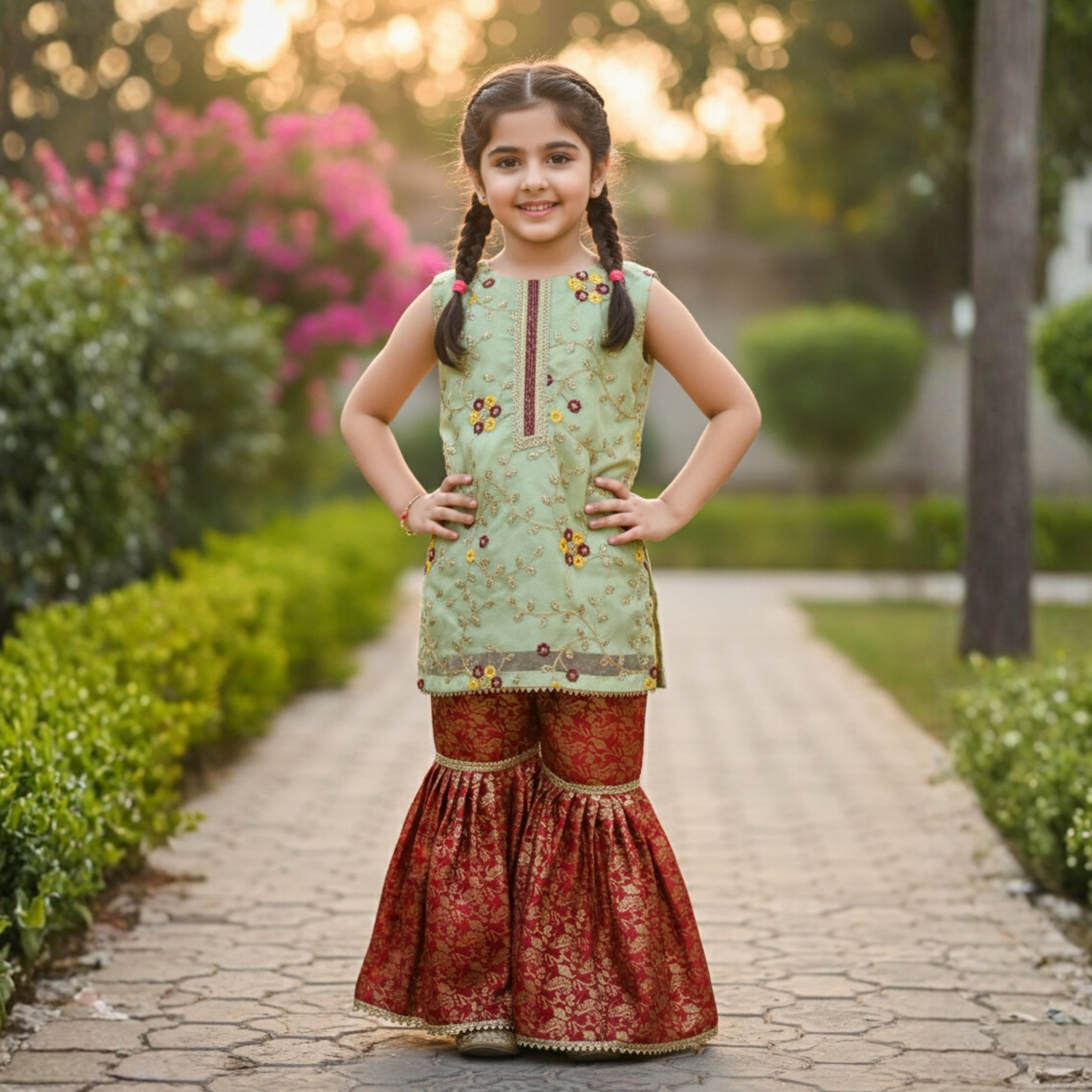 GHARARA SET- Organza and Jamawar