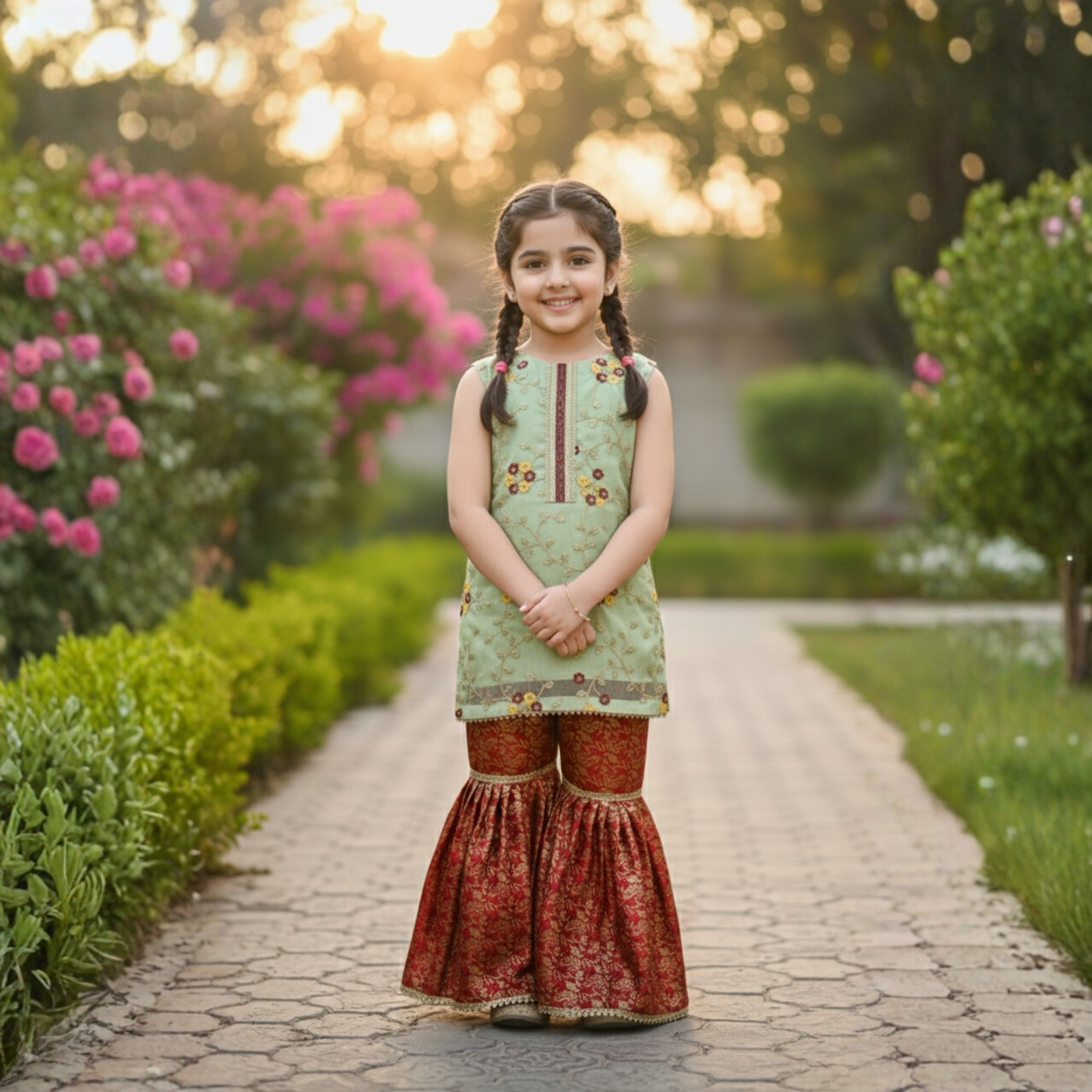 GHARARA SET- Organza and Jamawar