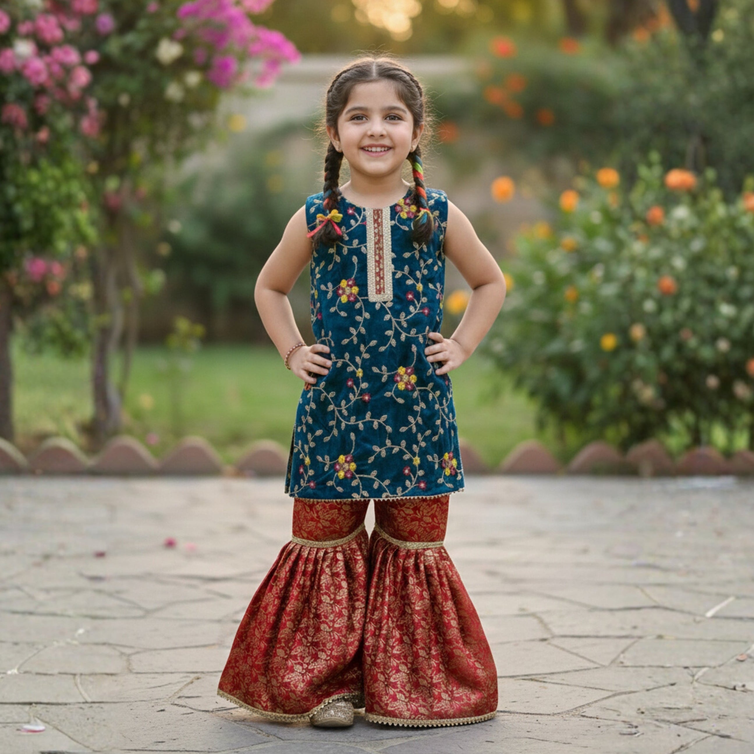 GHARARA SET- Organza and Jamawar