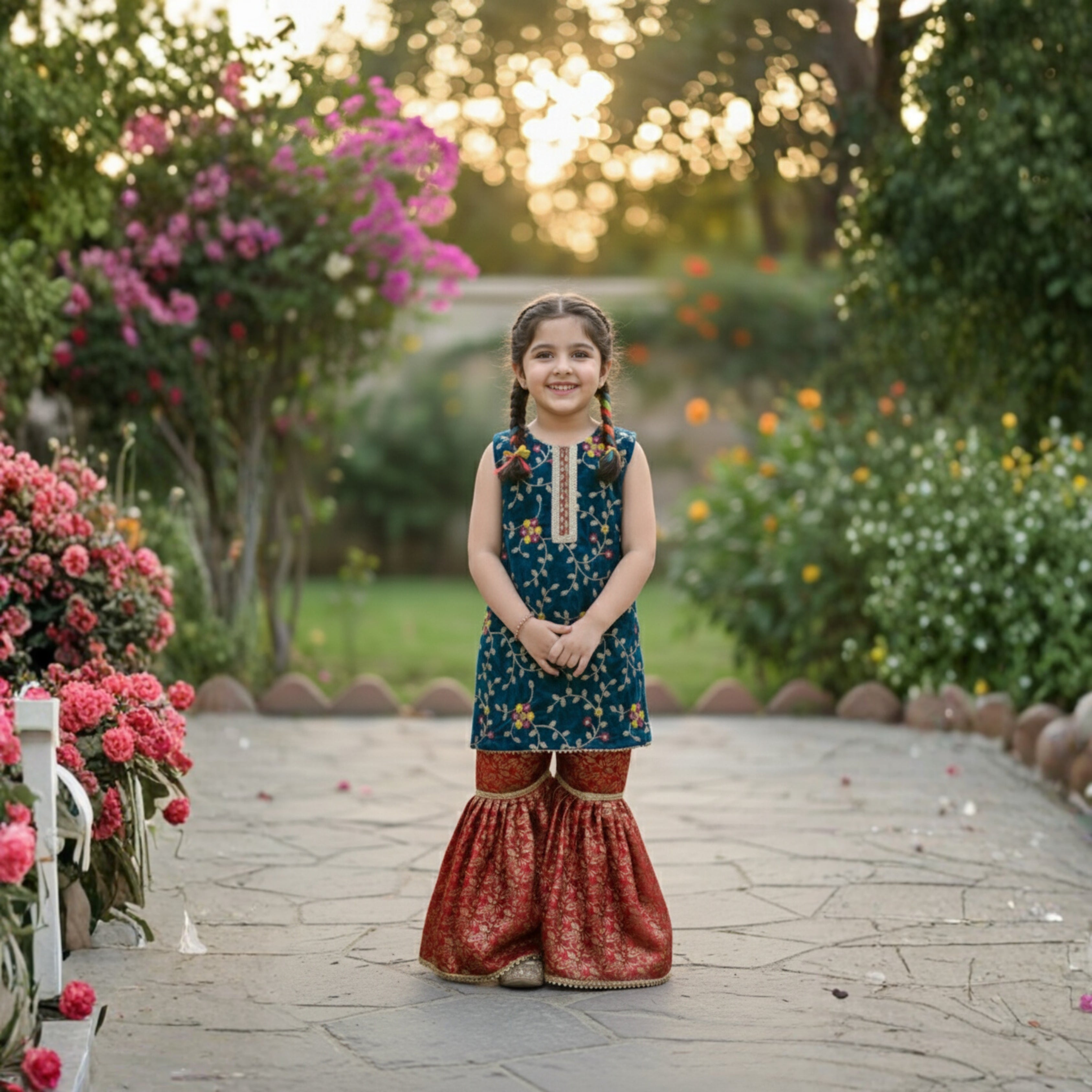 GHARARA SET- Organza and Jamawar