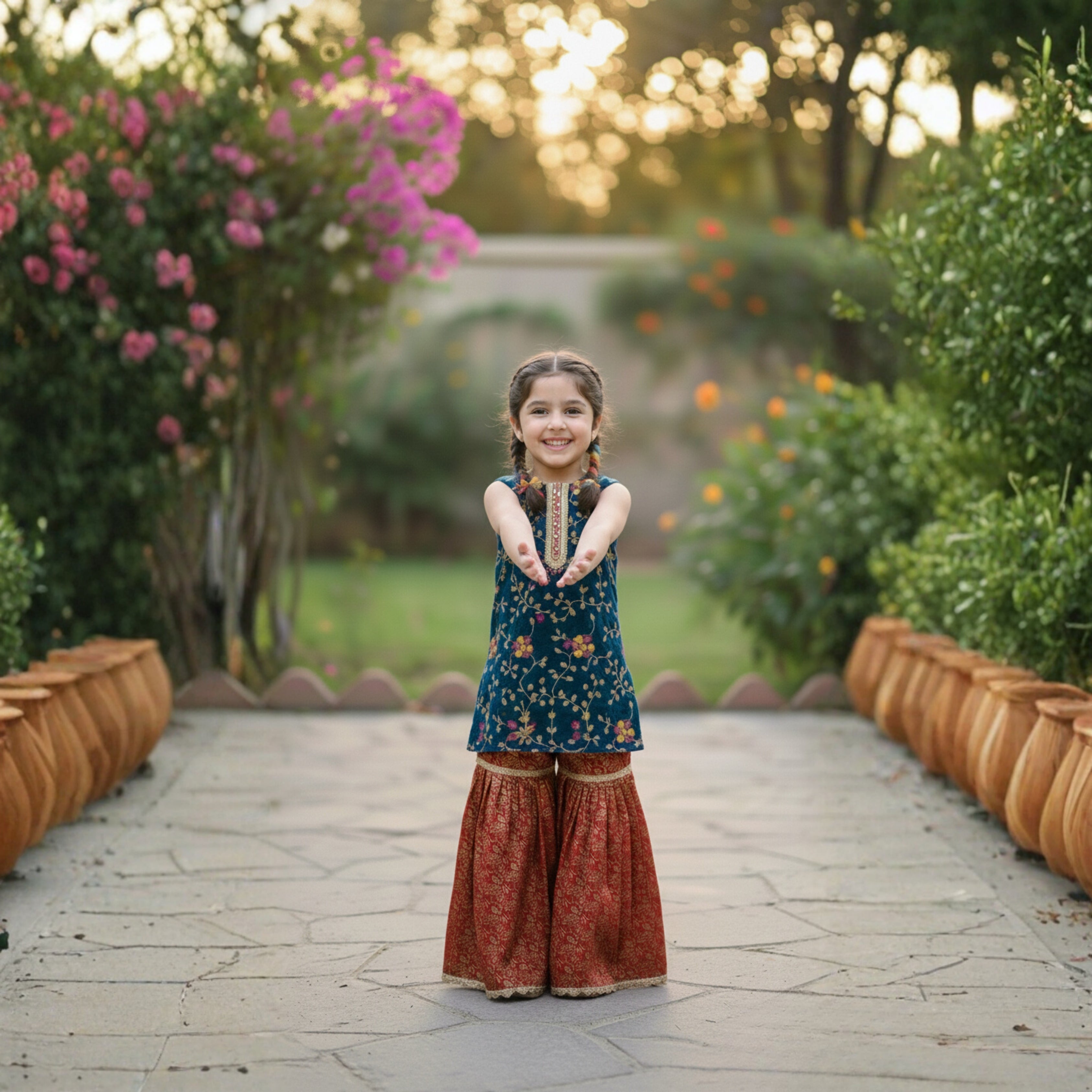 GHARARA SET- Organza and Jamawar