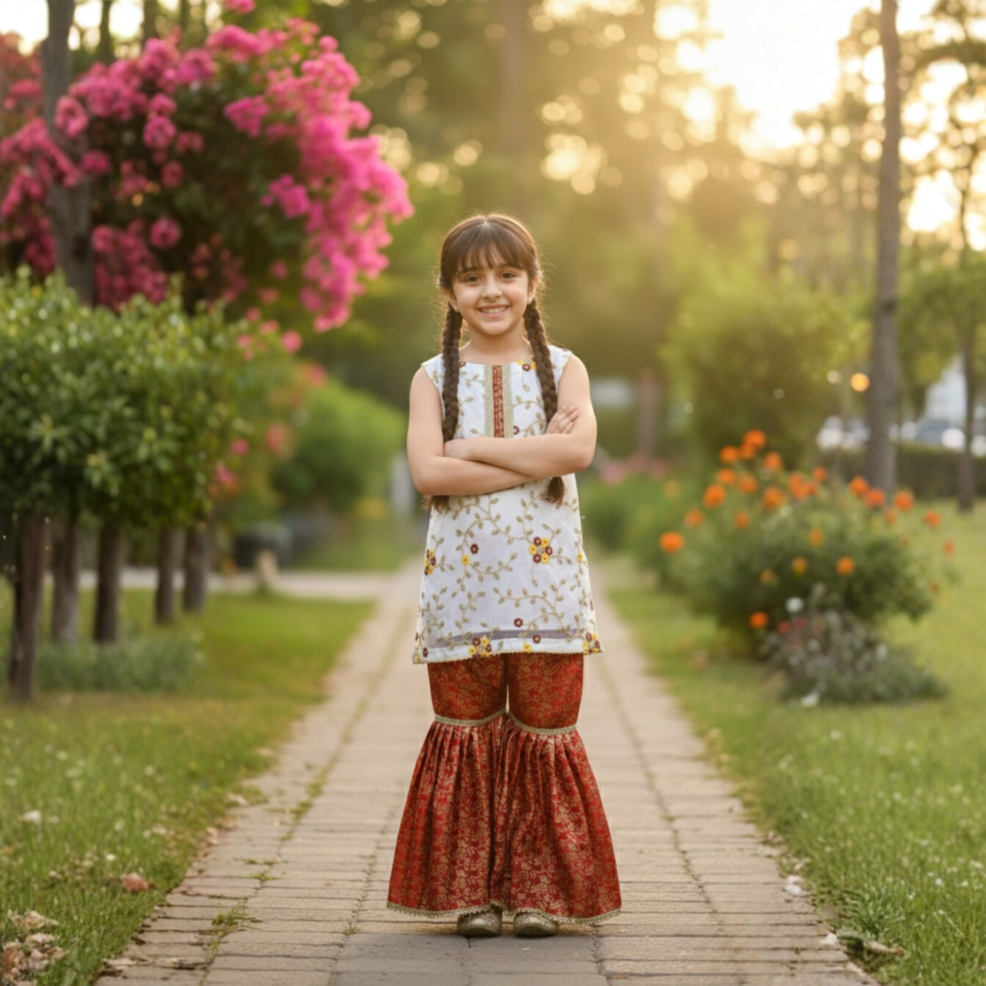 GHARARA SET- Organza and Jamawar