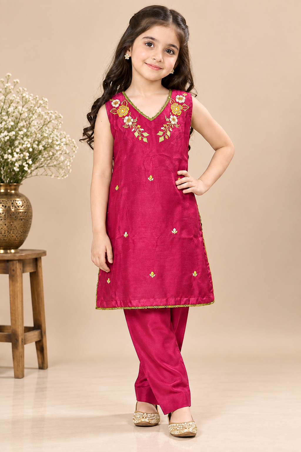 FLORAL EMBROIDERY KURTA SET