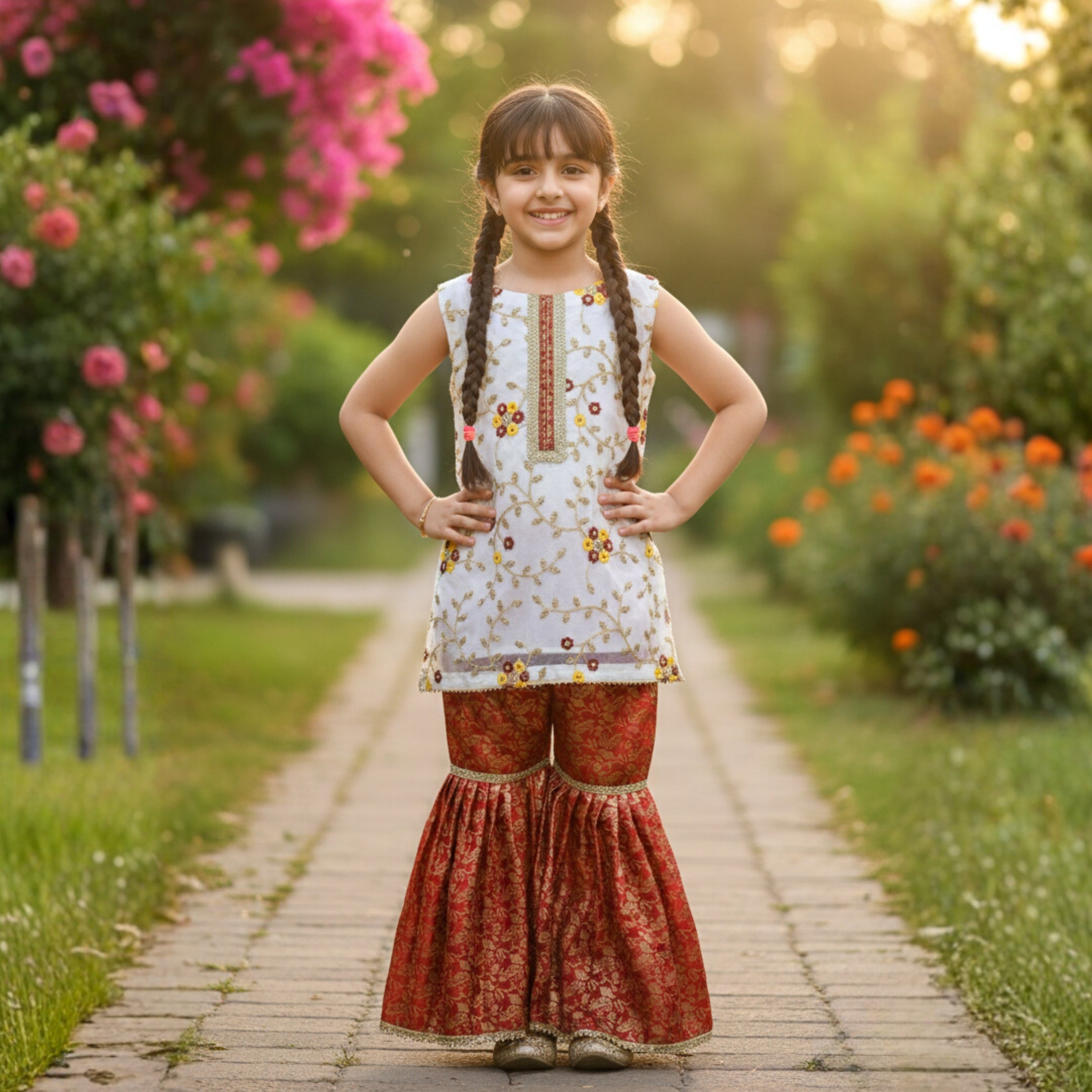 GHARARA SET- Organza and Jamawar