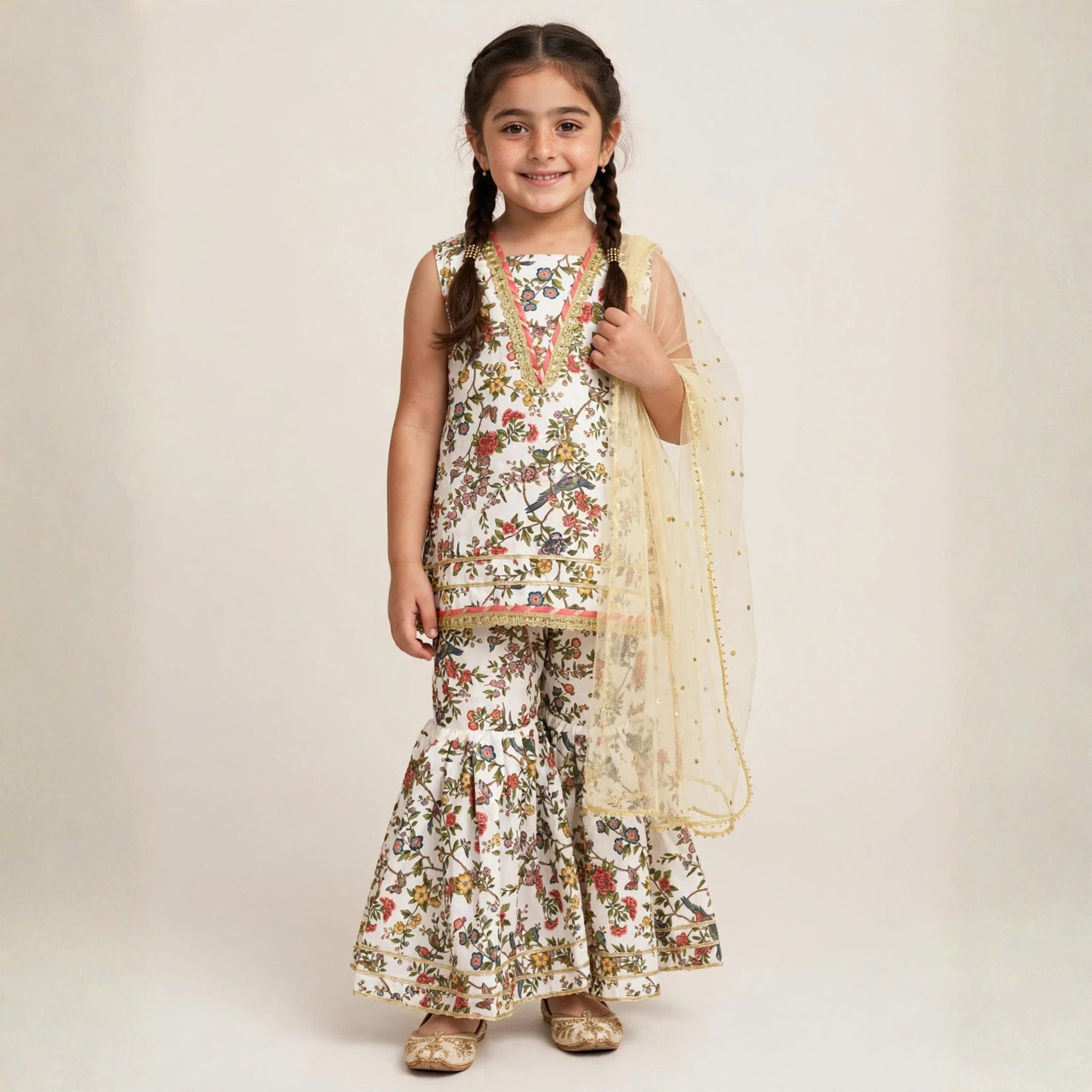 Swiss Lawn Gharara Set