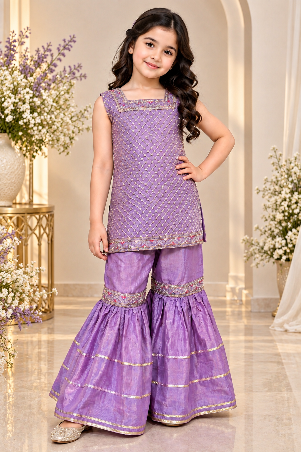 RAW SILK GHARARA SET