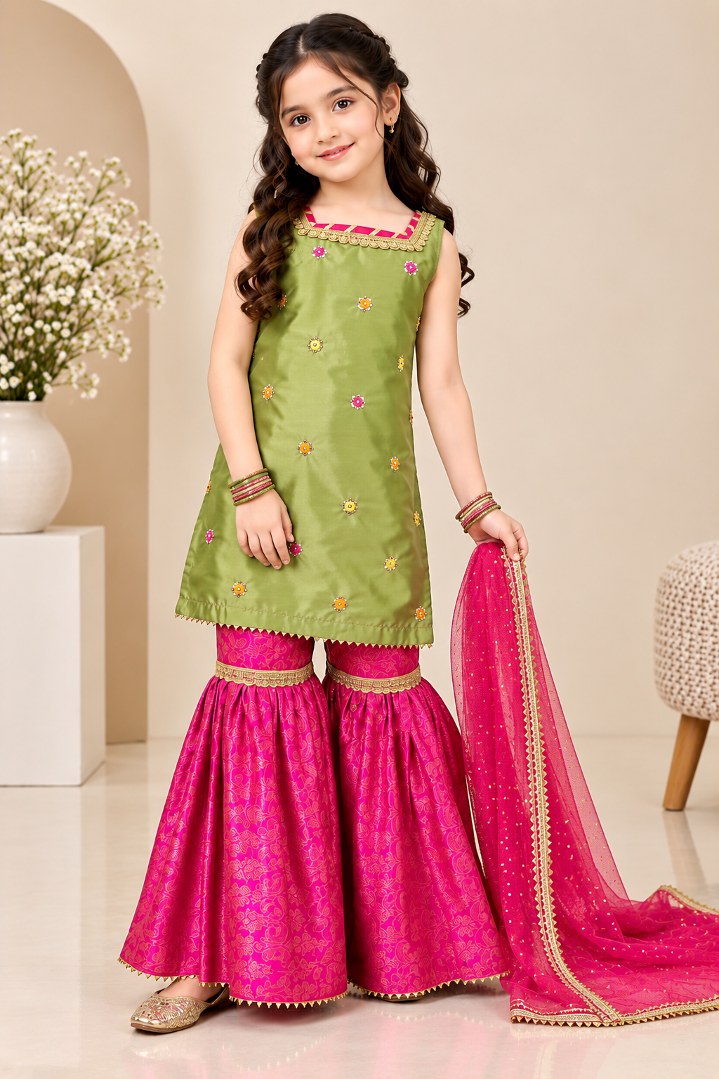 SHISHA SILK & JAMAWAR GHARARA SET