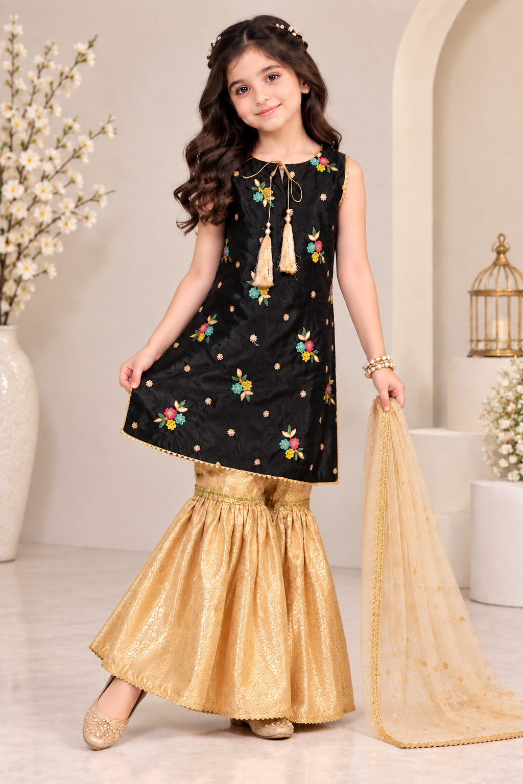 SHISHA SILK & JAMAWAR GHARARA SET