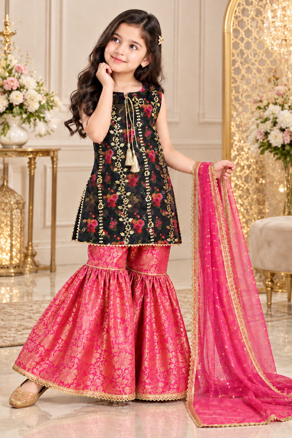 ORGANZA PRINT GHARARA