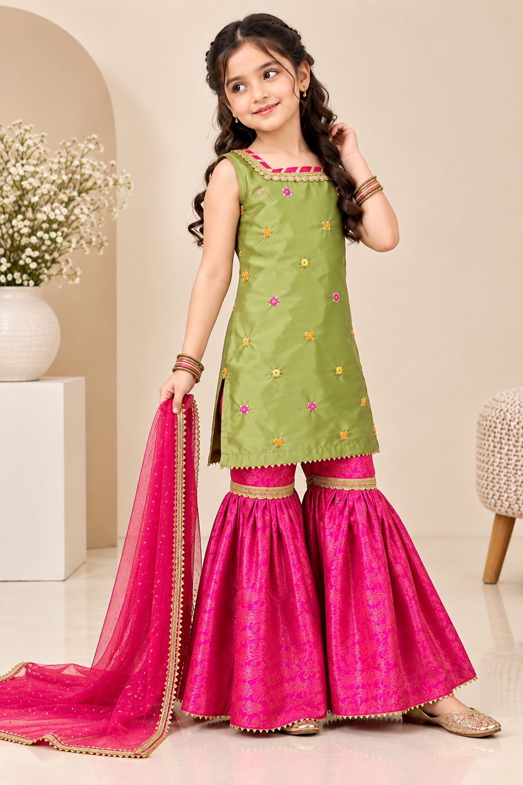 SHISHA SILK & JAMAWAR GHARARA SET