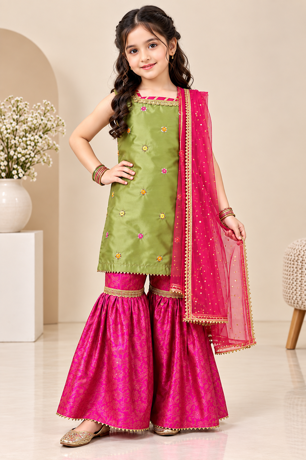 SHISHA SILK & JAMAWAR GHARARA SET