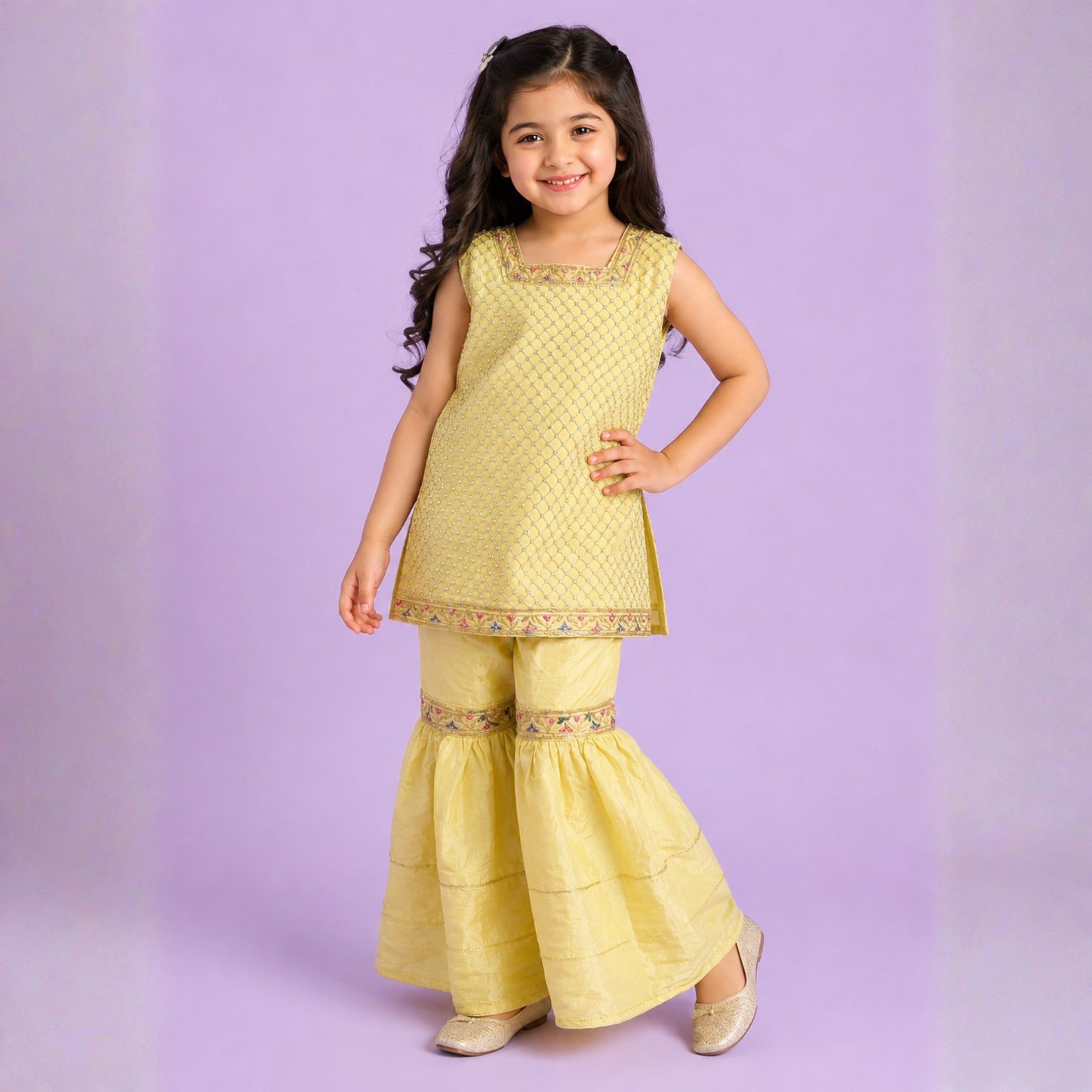 RAW SILK GHARARA SET