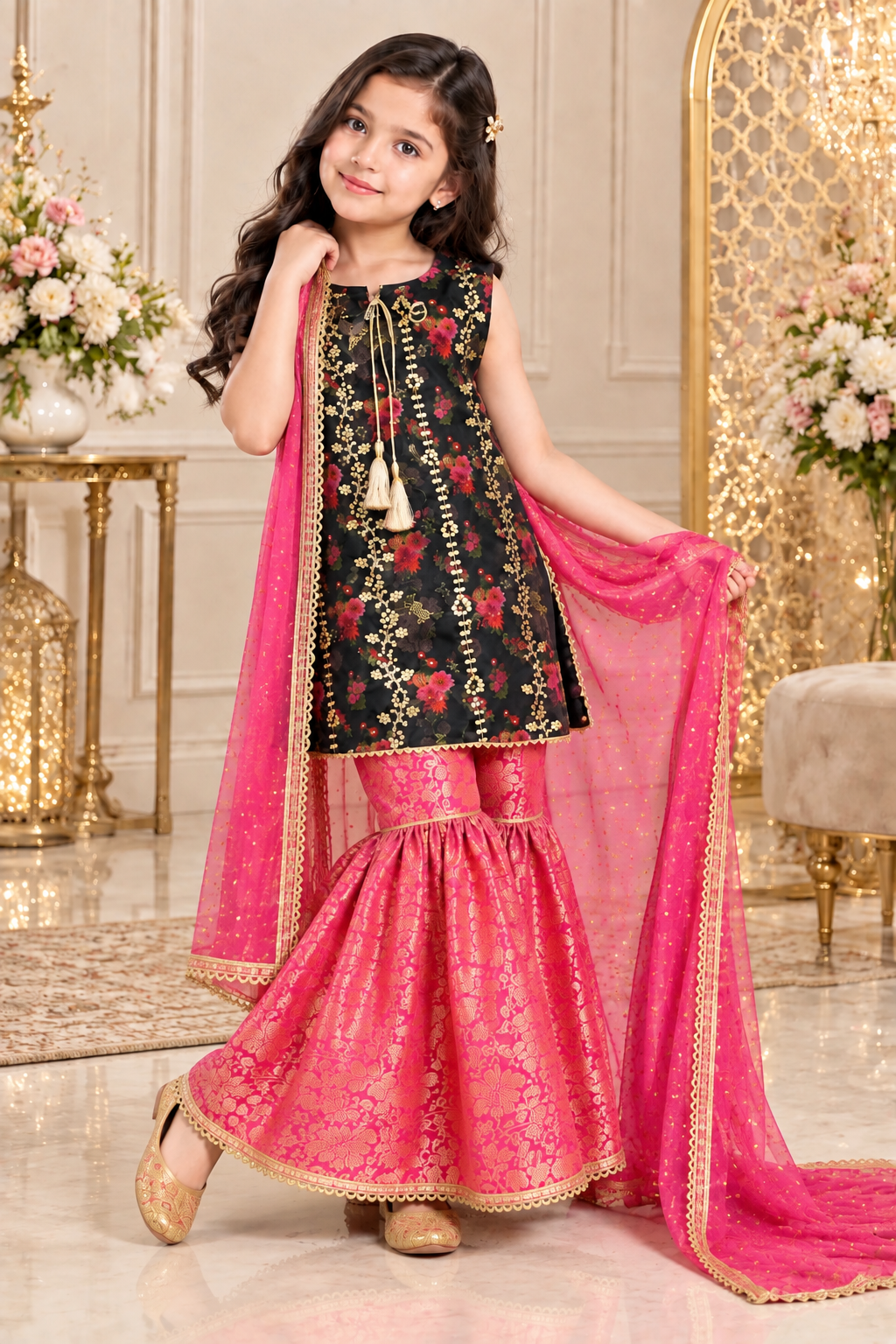 ORGANZA PRINT GHARARA