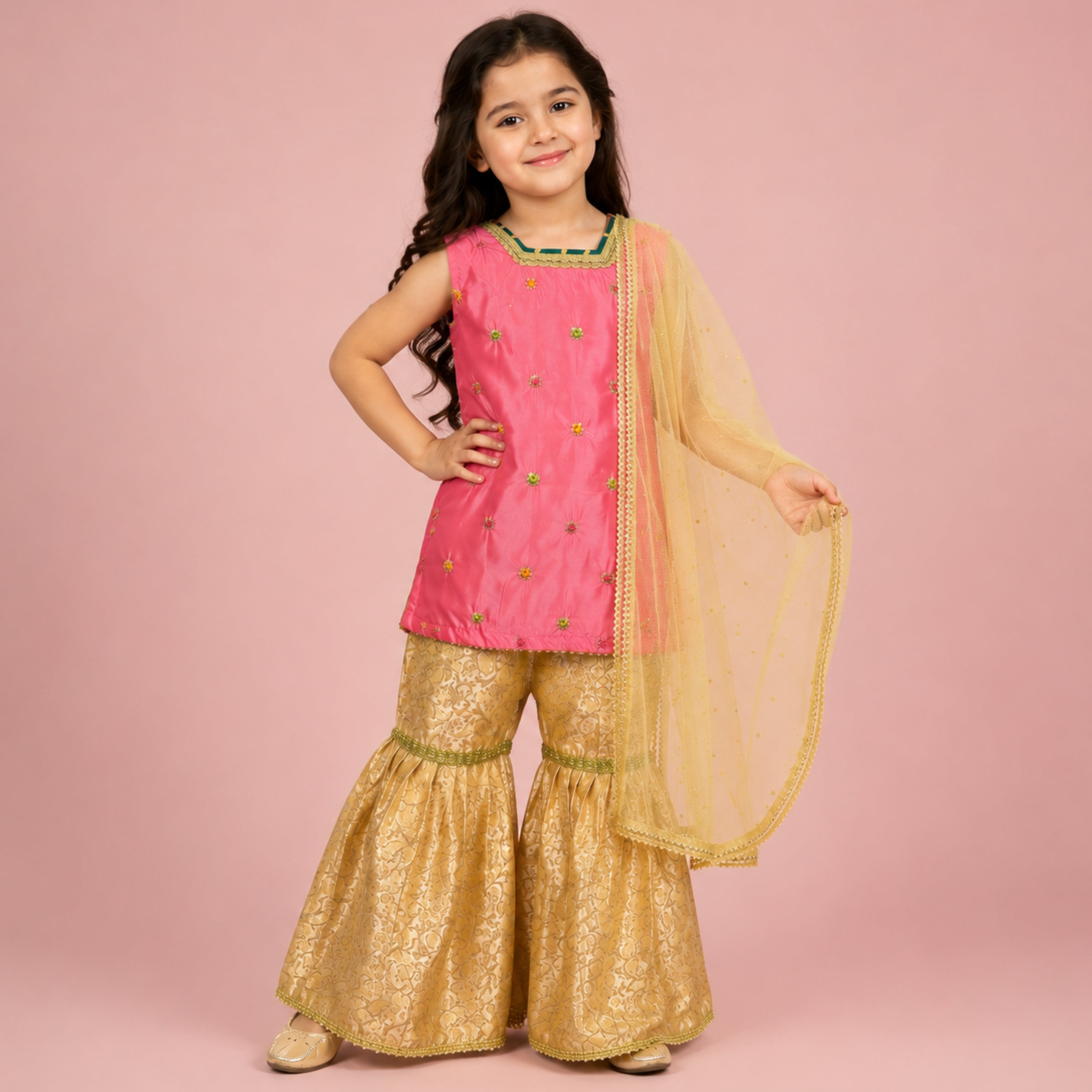 SHISHA SILK & JAMAWAR GHARARA SET