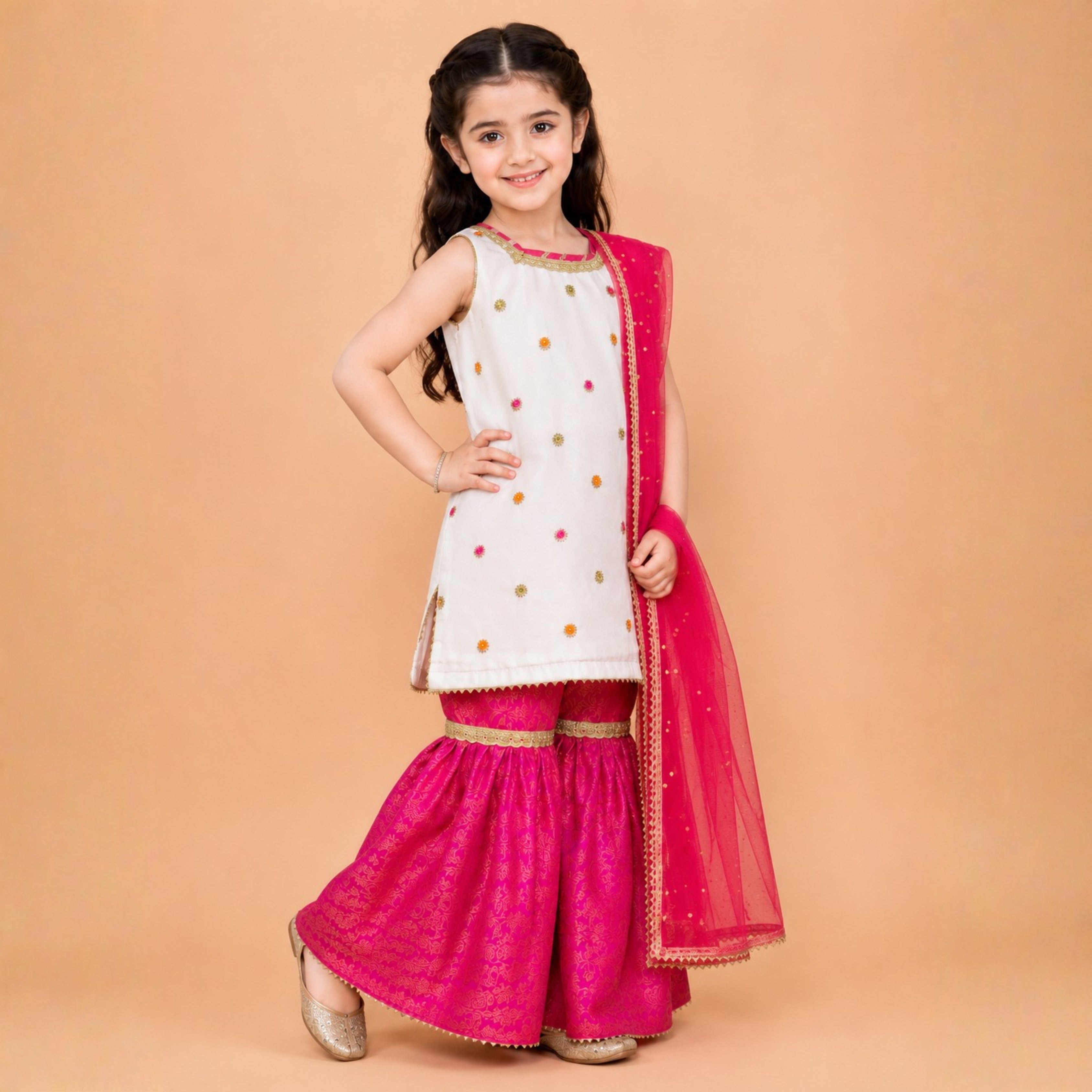 SHISHA SILK & JAMAWAR GHARARA SET