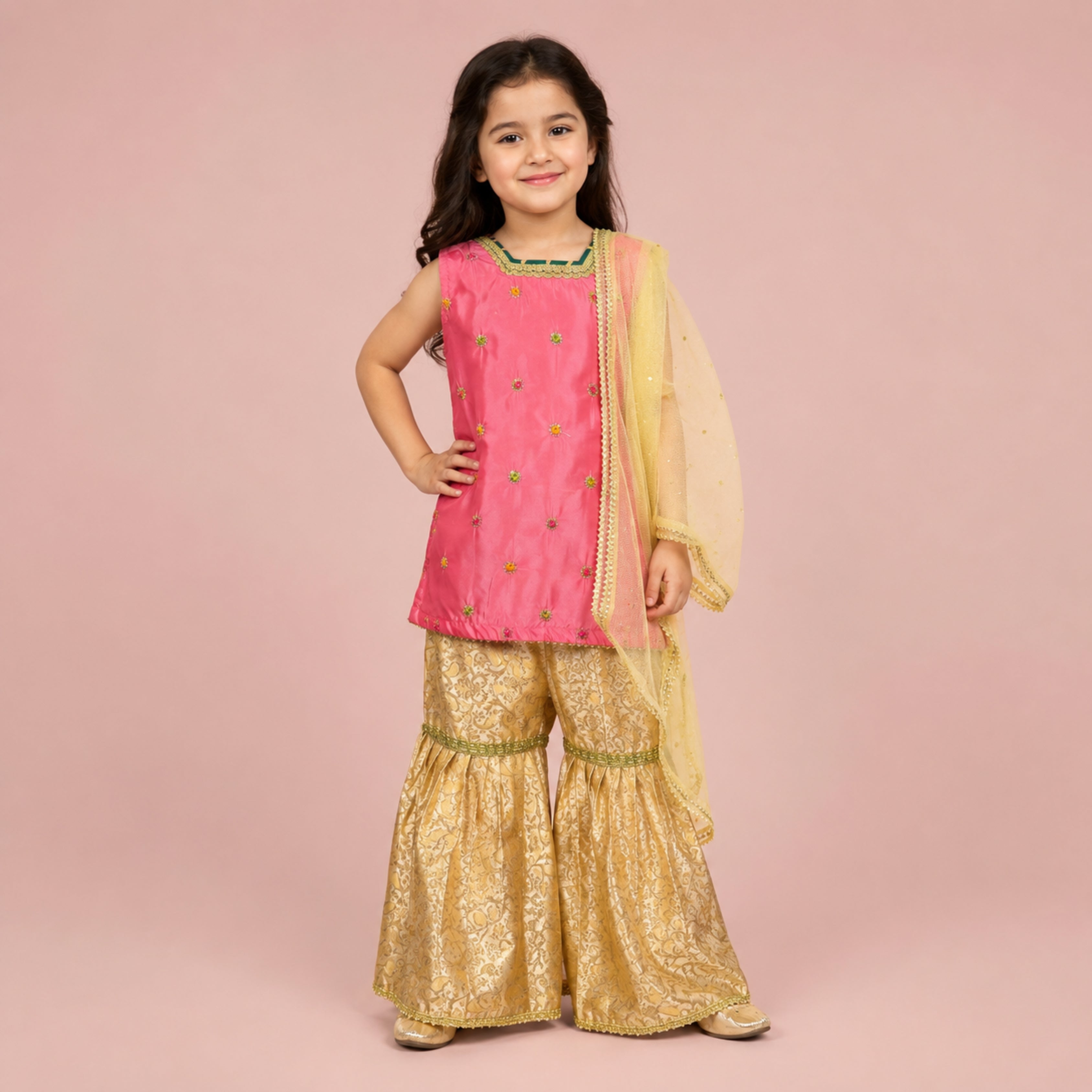 SHISHA SILK & JAMAWAR GHARARA SET