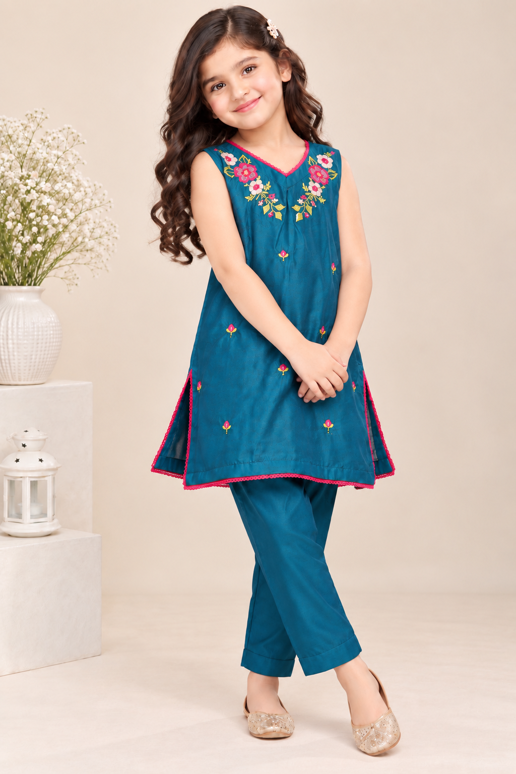 FLORAL EMBROIDERY KURTA SET