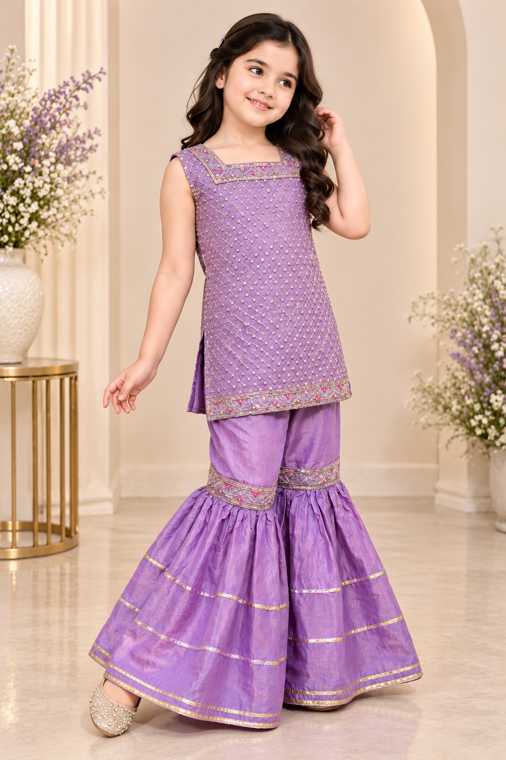 RAW SILK GHARARA SET