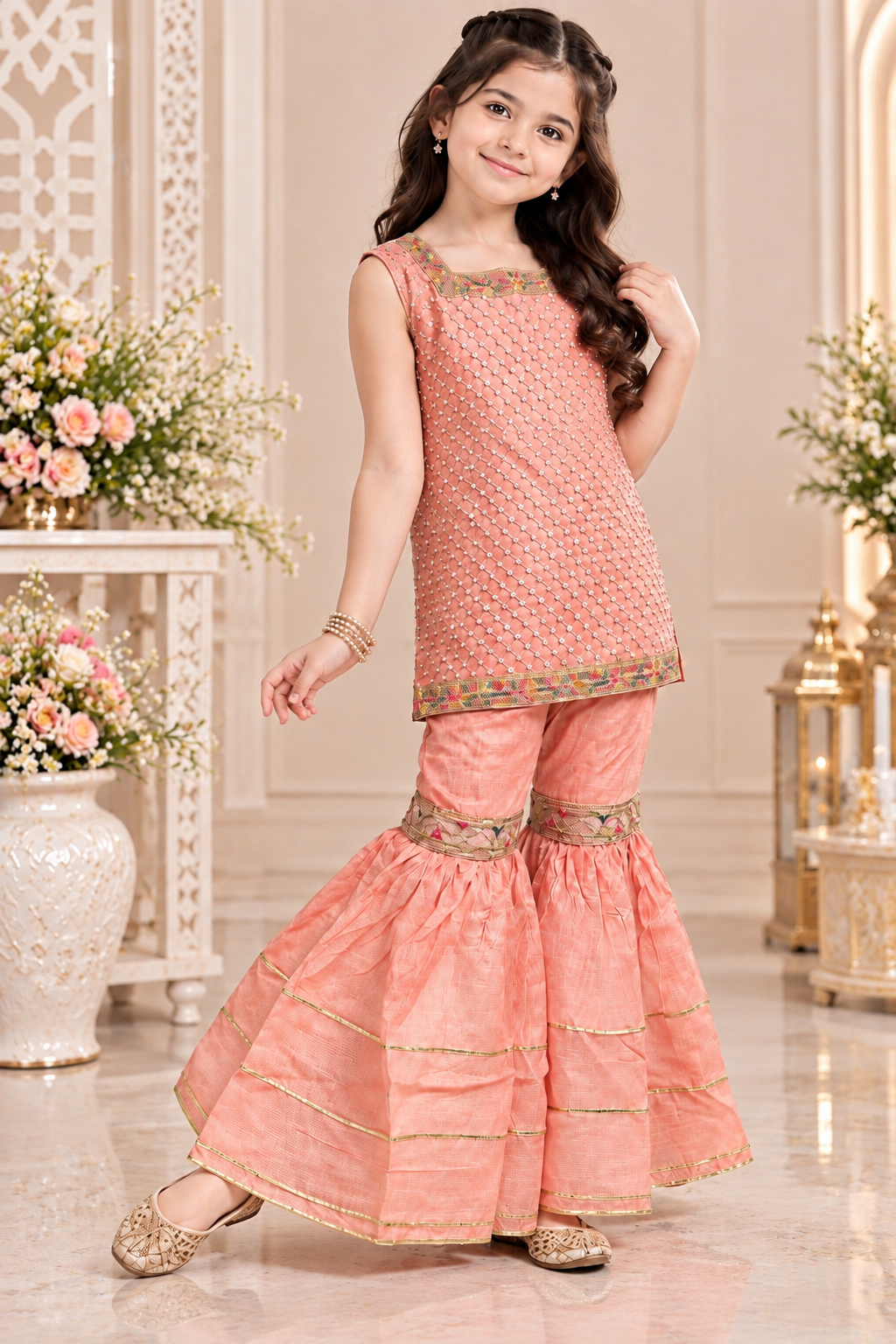 RAW SILK GHARARA SET