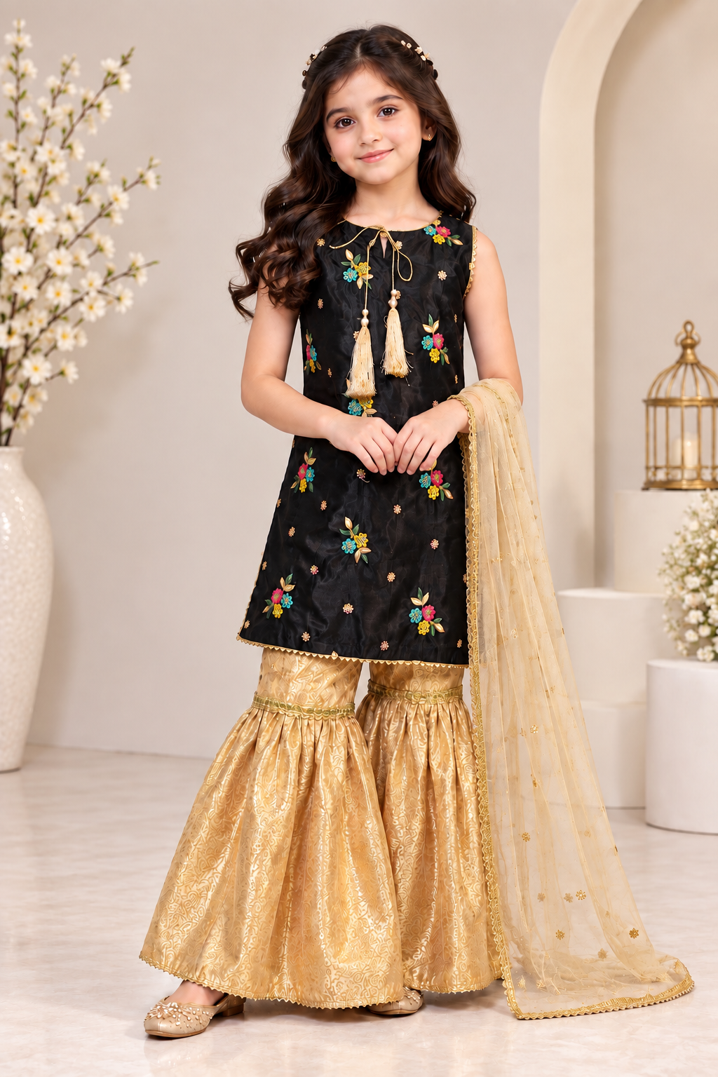 SHISHA SILK & JAMAWAR GHARARA SET