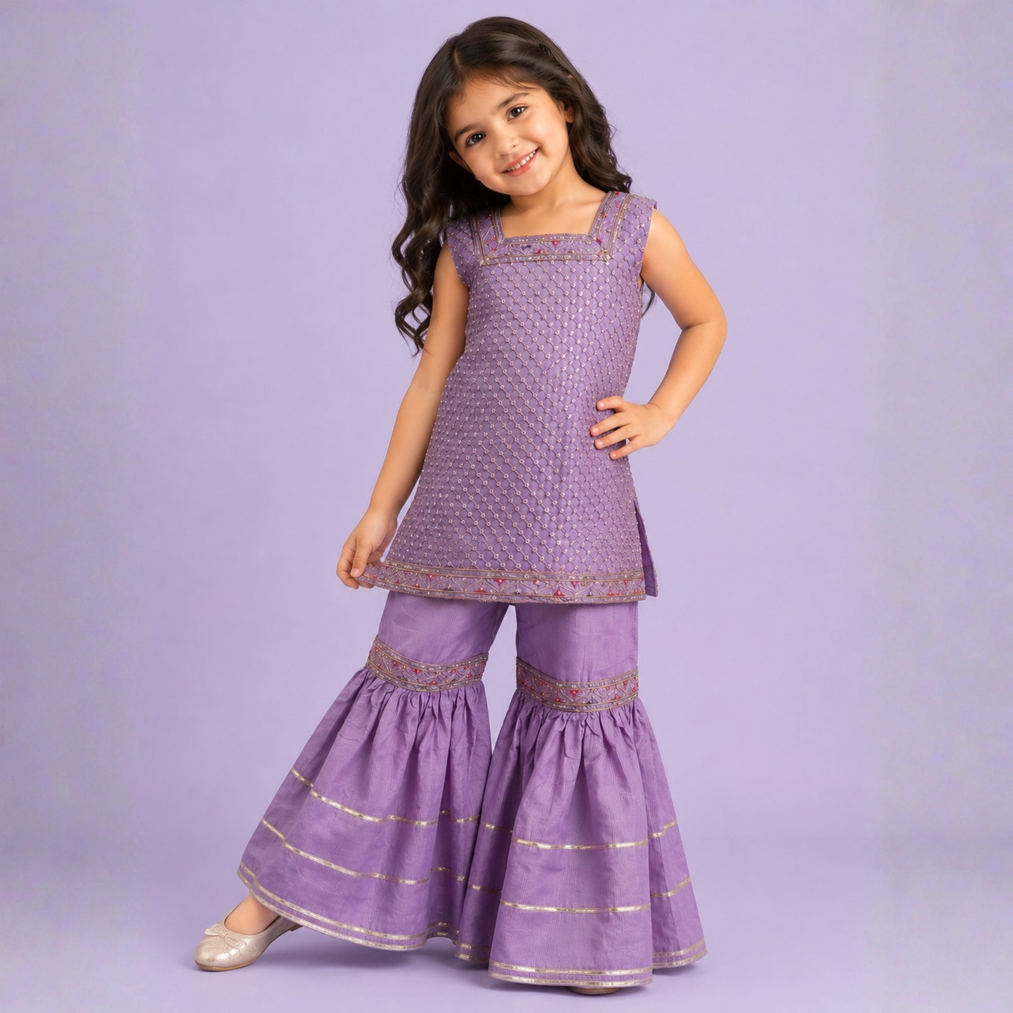 RAW SILK GHARARA SET