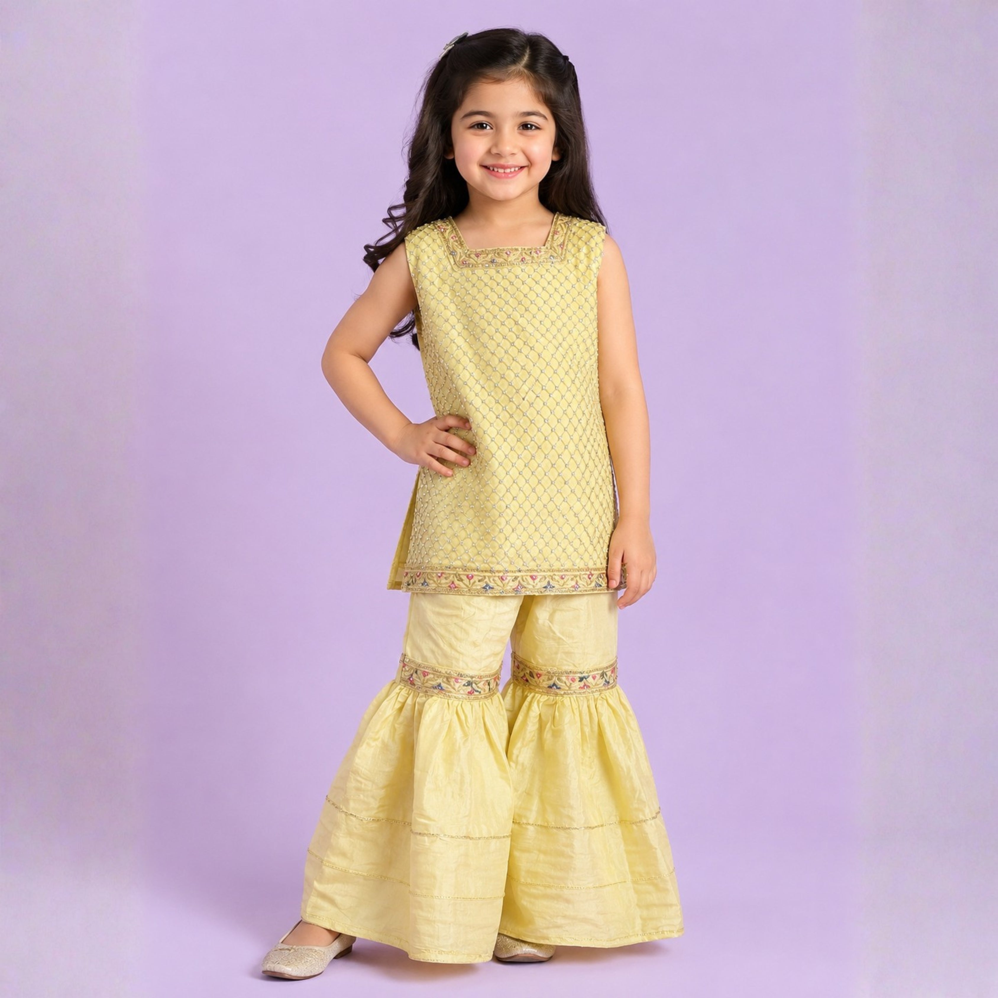 RAW SILK GHARARA SET