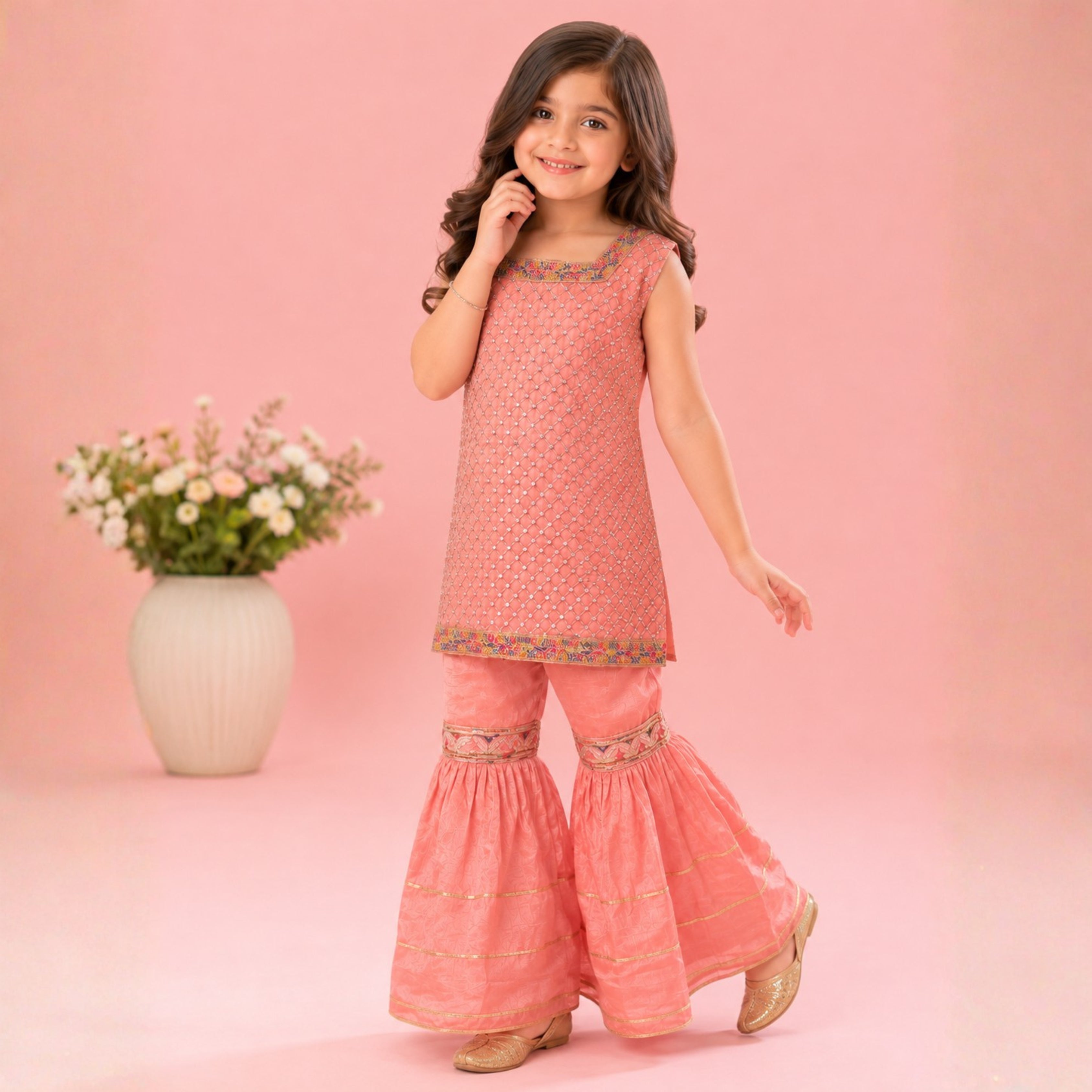 RAW SILK GHARARA SET