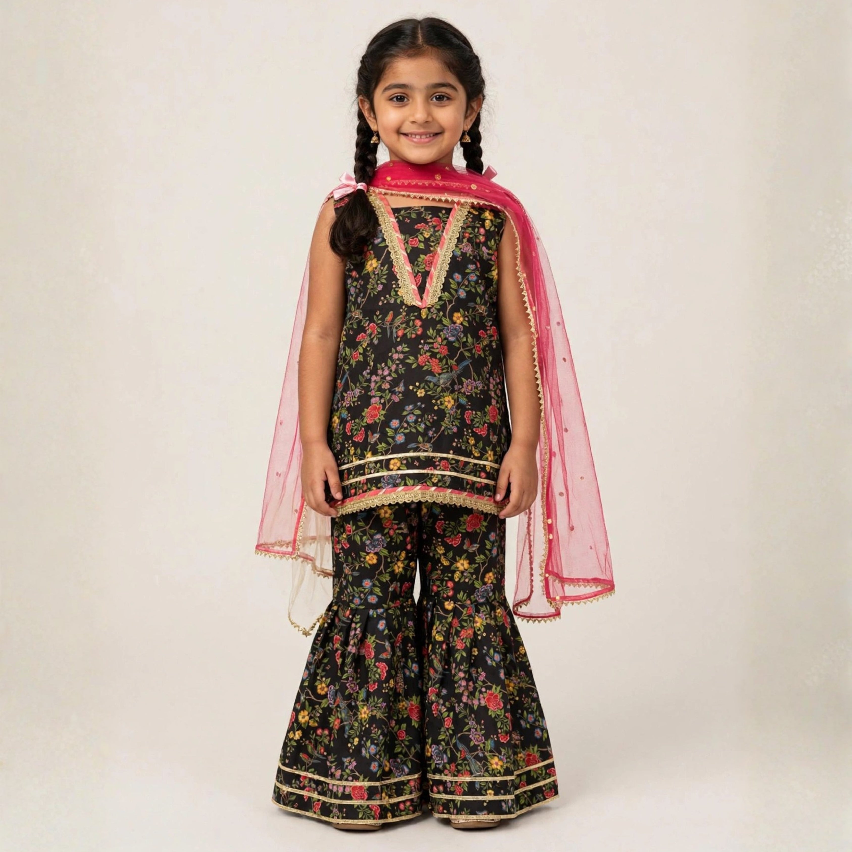 Swiss Lawn Gharara Set