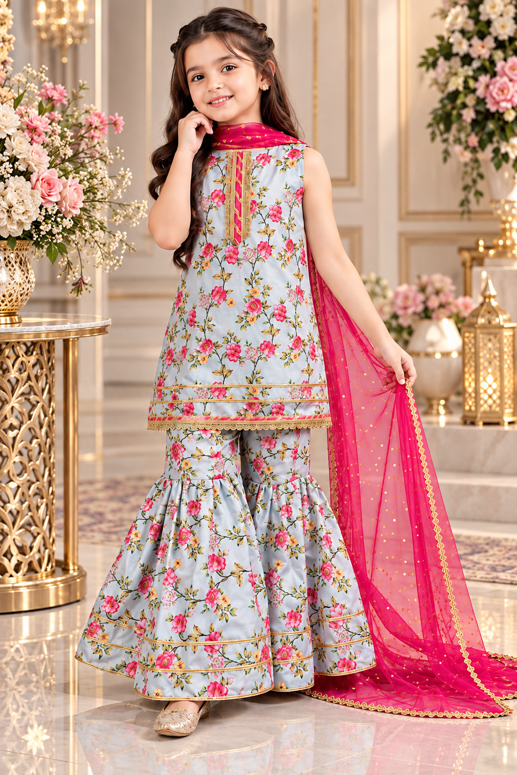 SWISS LAWN GHARARA SET