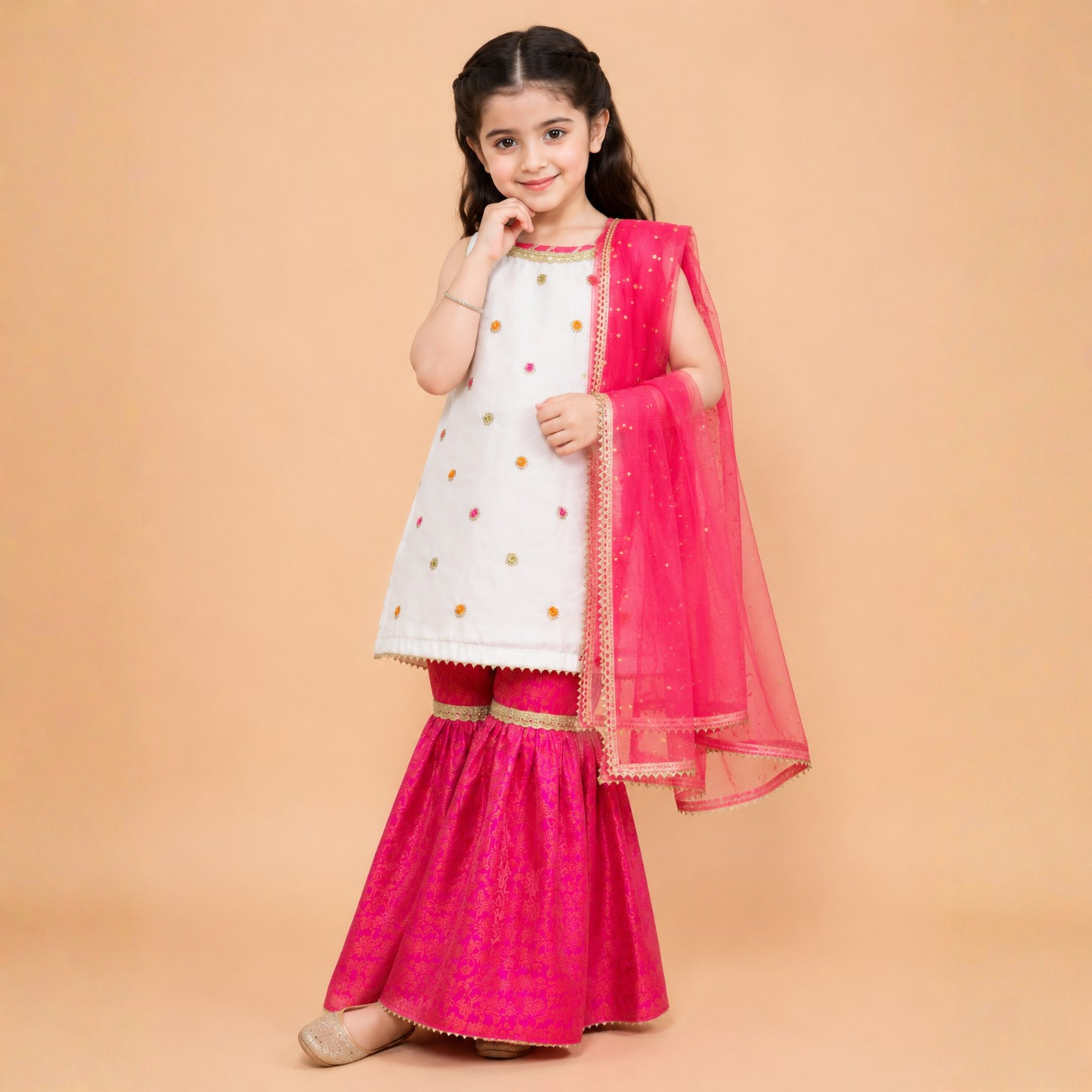 SHISHA SILK & JAMAWAR GHARARA SET