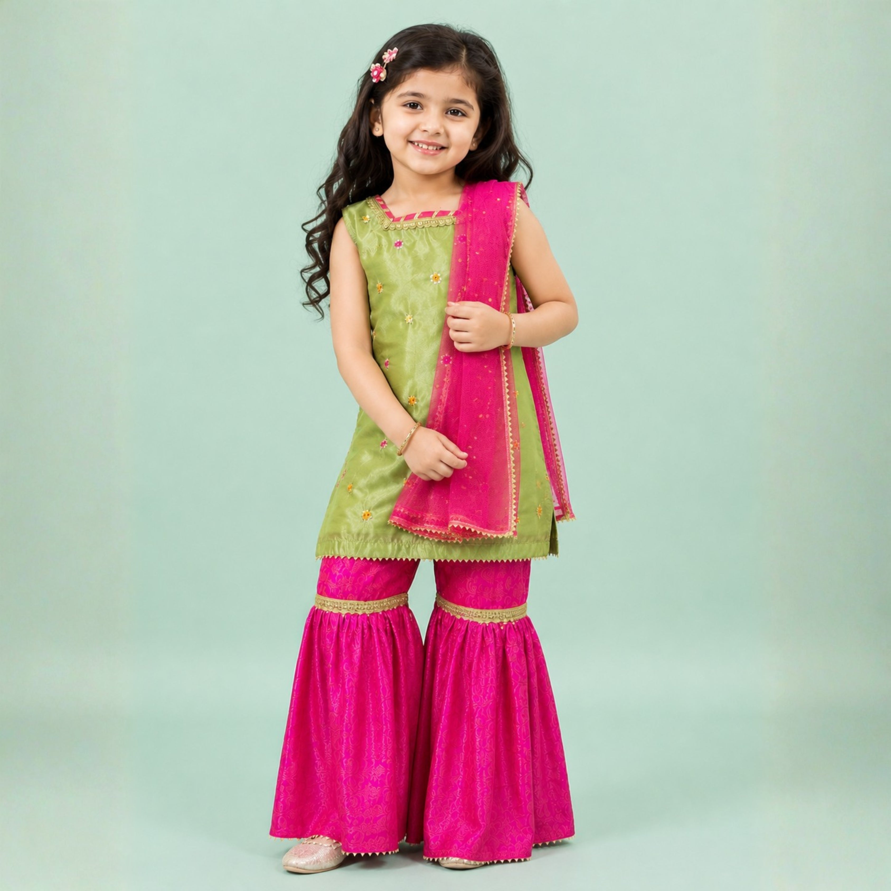 SHISHA SILK & JAMAWAR GHARARA SET