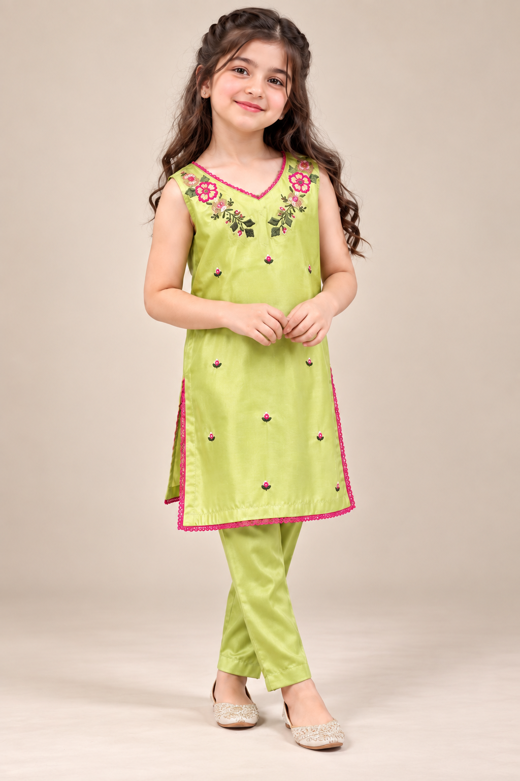 FLORAL EMBROIDERY KURTA SET