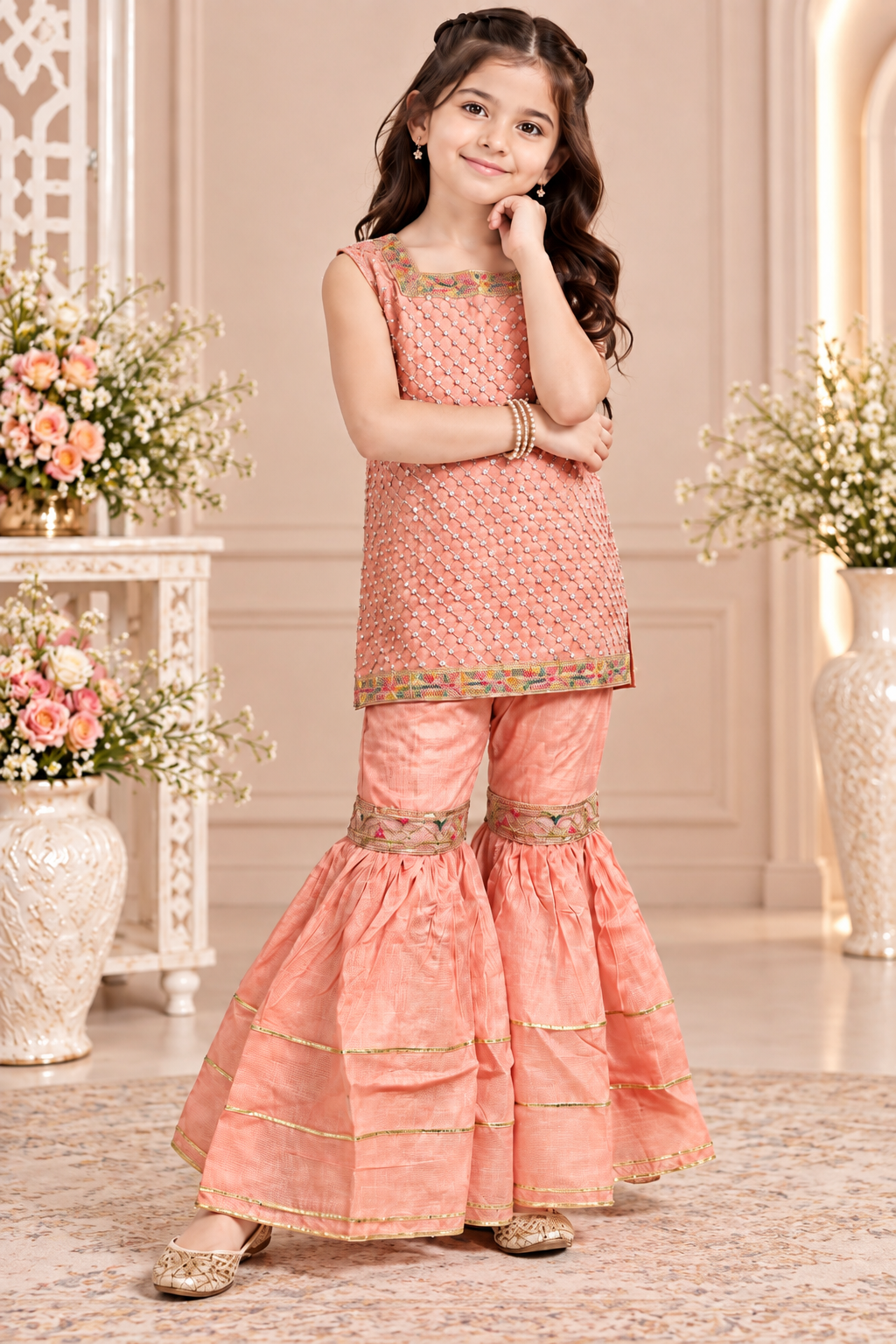RAW SILK GHARARA SET
