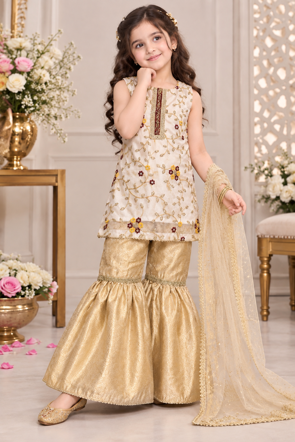 GHARARA SET- Organza and Jamawar )