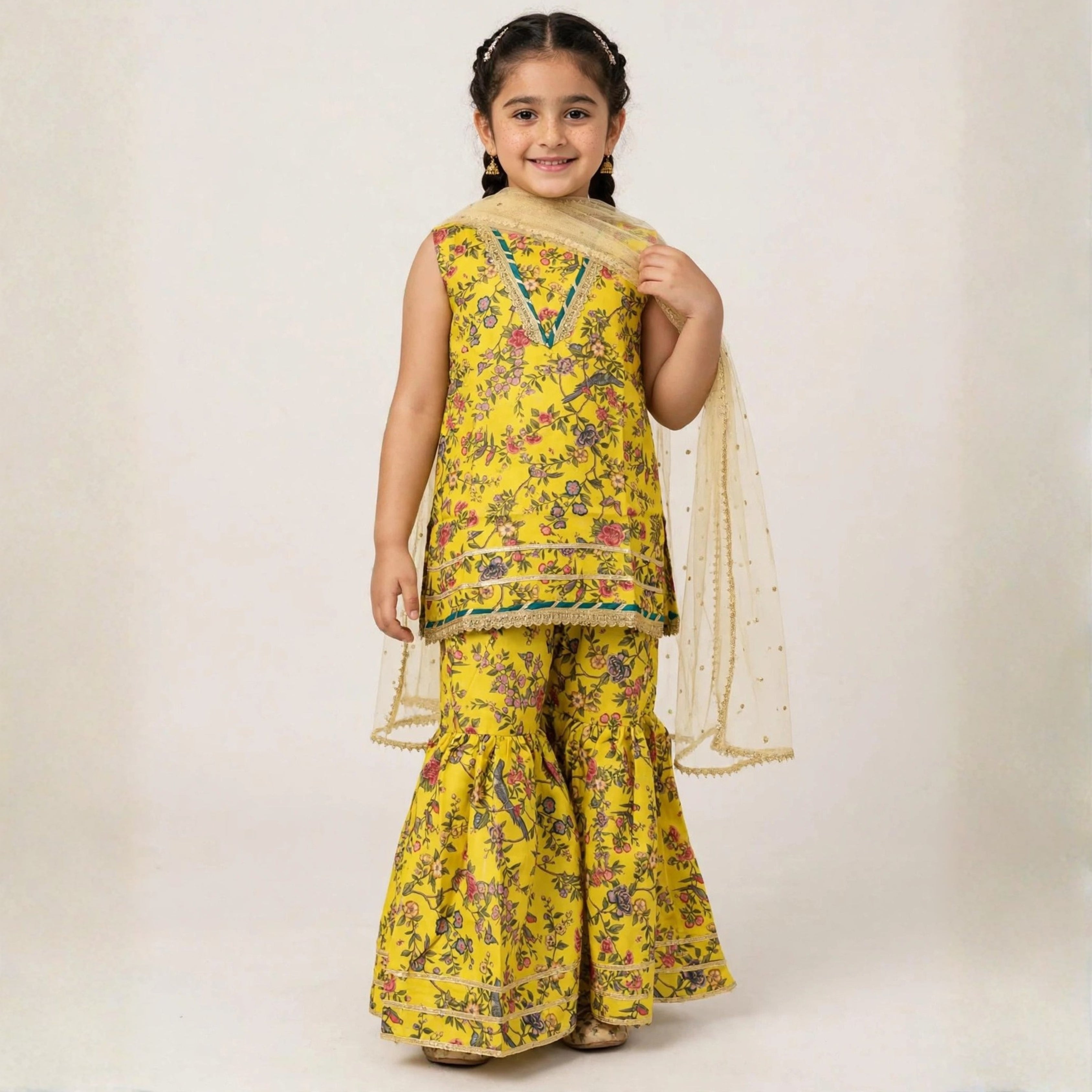 Swiss Lawn Gharara Set
