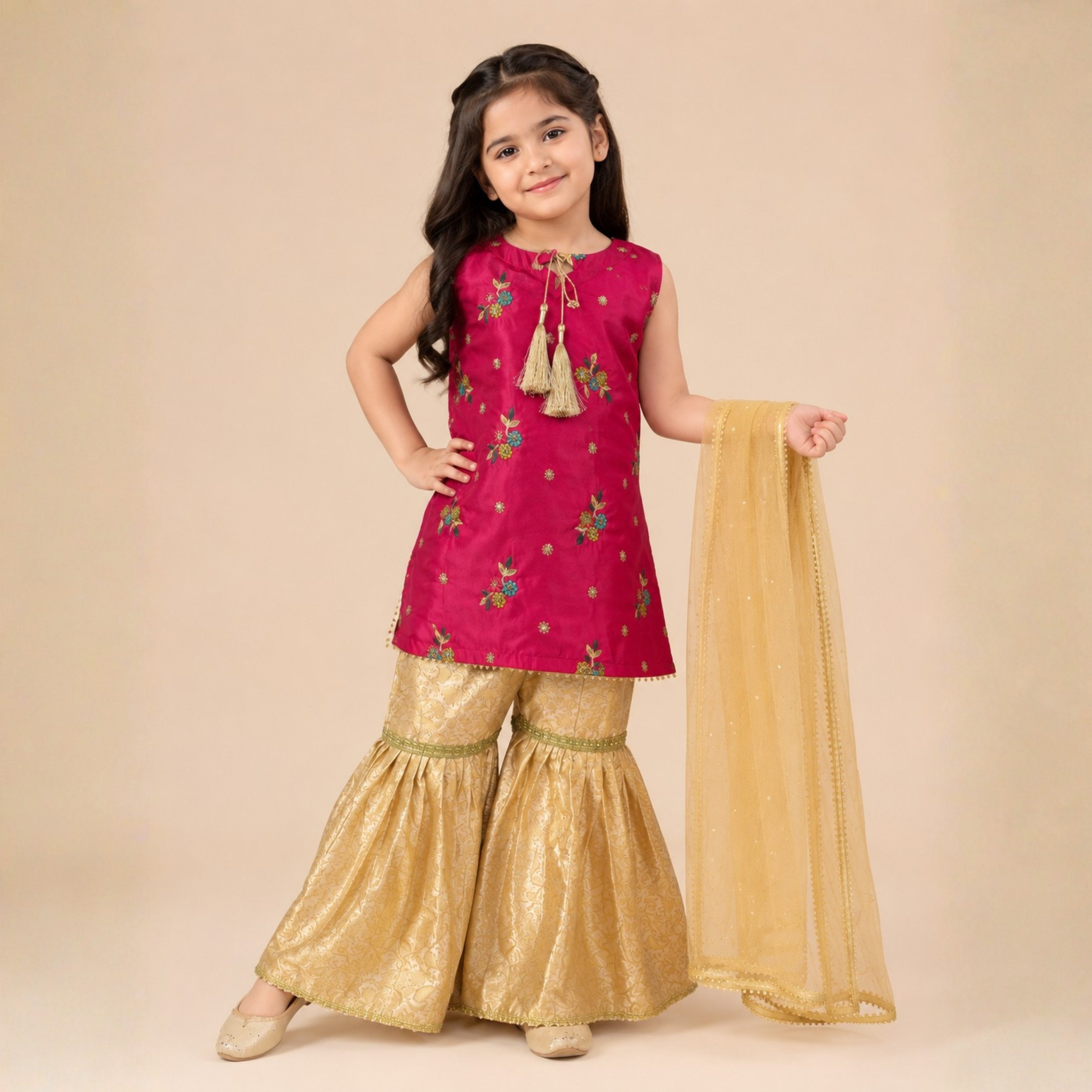 SHISHA SILK & JAMAWAR GHARARA SET