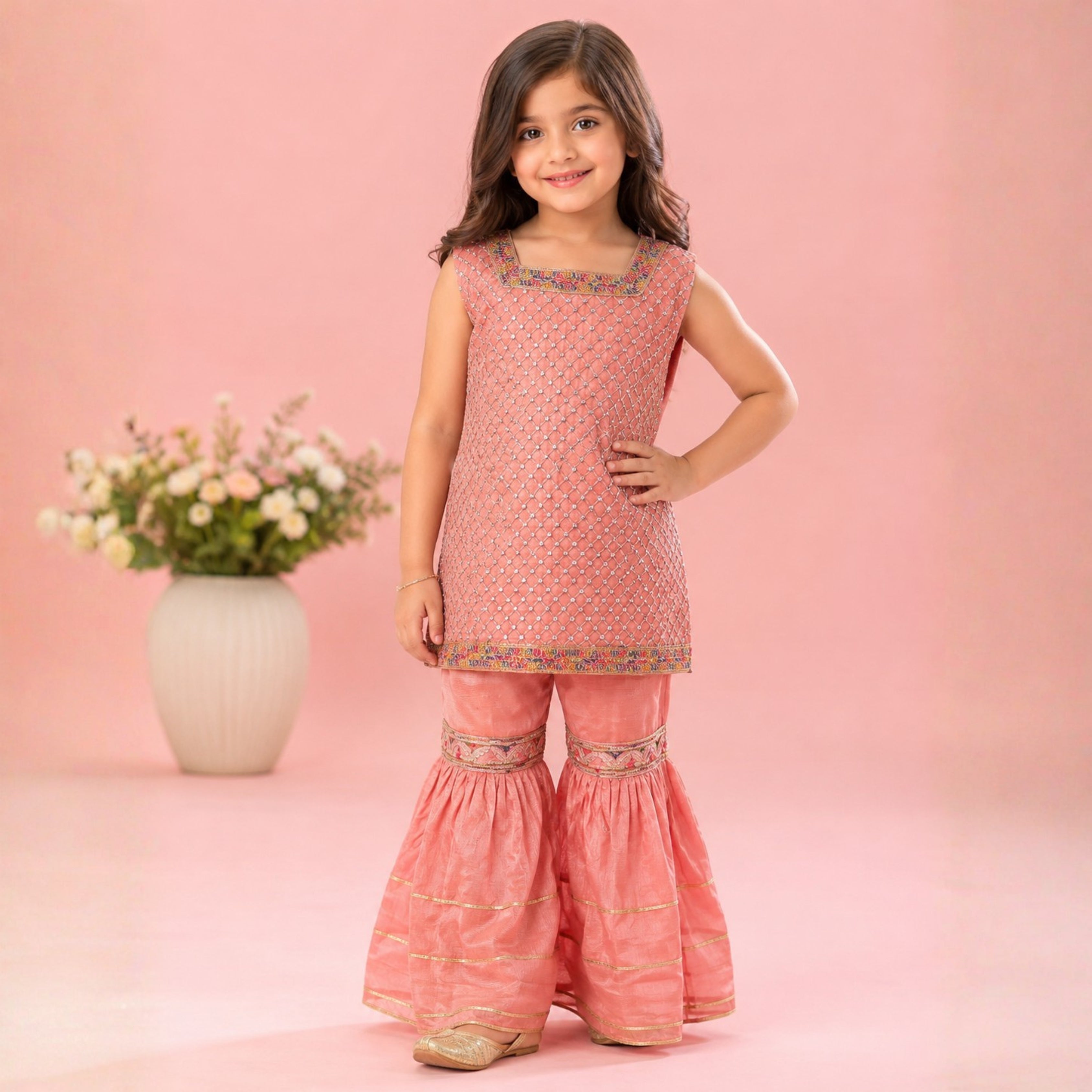 RAW SILK GHARARA SET